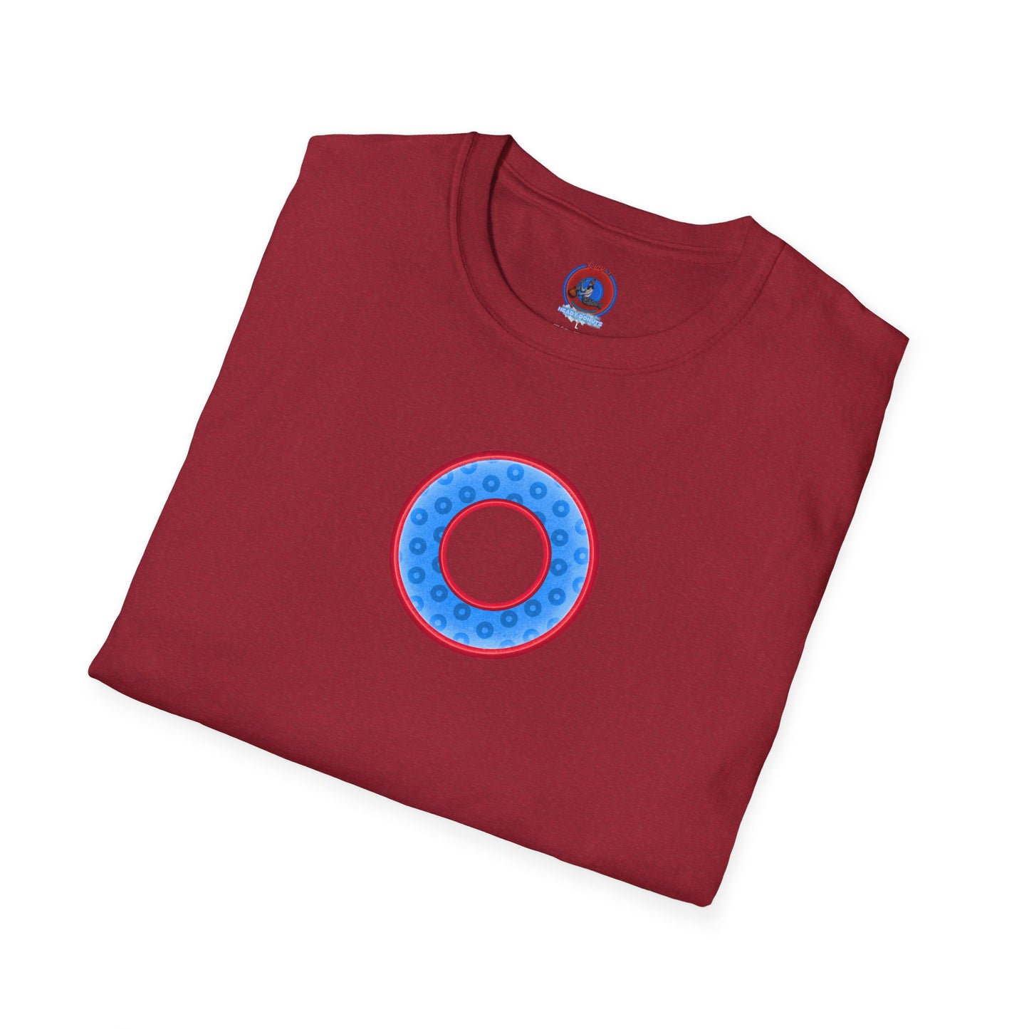 Plain Donuts/Unisex Soft-Style - "Plain Wide Mouthed Paradoxical Donuts" - light blue/red donuts