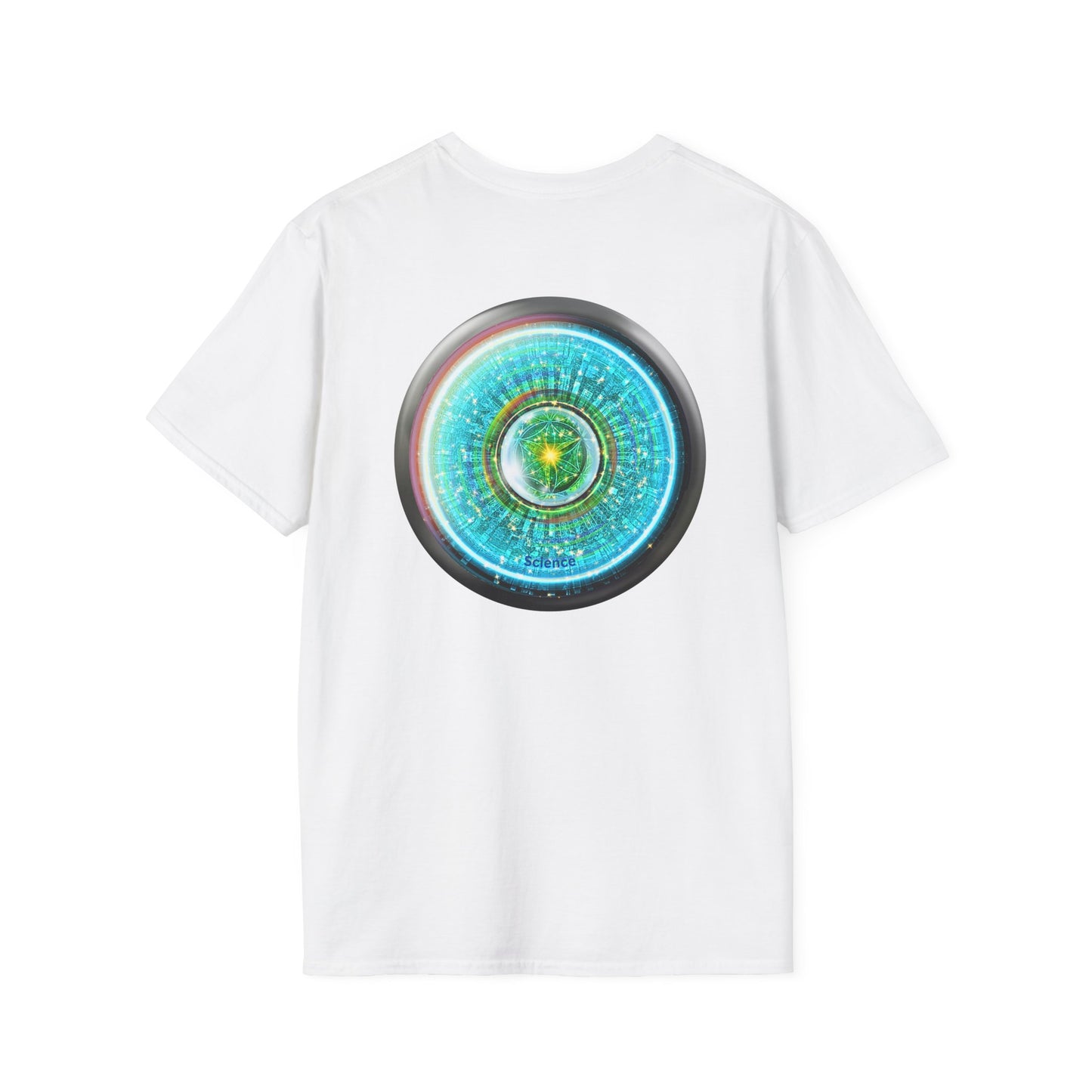 Classic Donut Tee - Unisex Soft-Style - "Donut of Life Tee" - vivid turquoise tube donut - variant 3