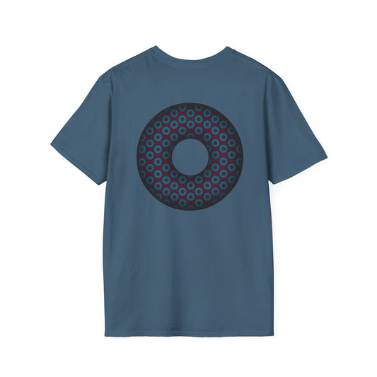 Plain Donuts/Unisex Soft-Style - "Plain Paradoxical Grided Donuts" - dark teal/dark purple donuts