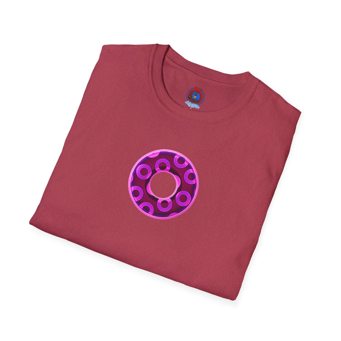 Plain Donuts/Unisex Soft-Style - "Plain Rustic Paradoxical Donuts" - magenta/burgundy donuts