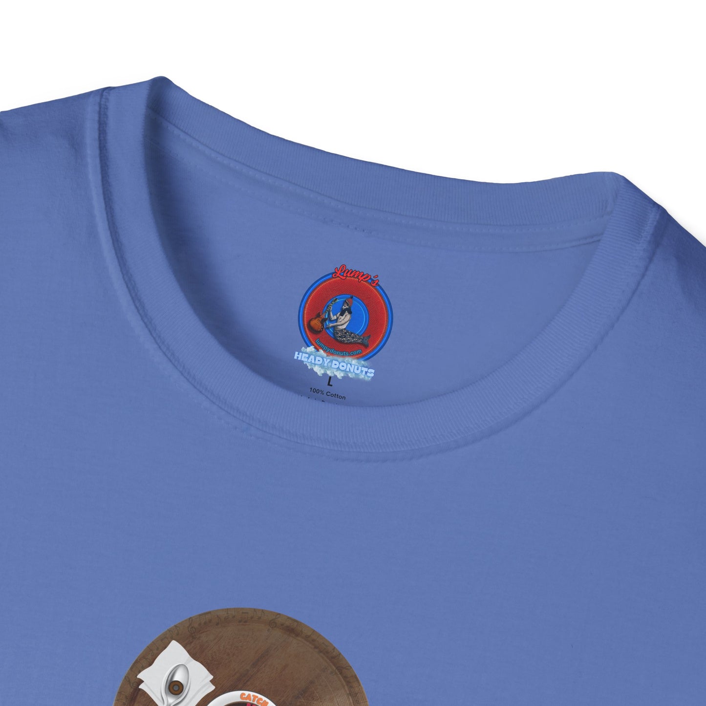 Coffee Traders Tee - Unisex Soft-Style - "Columbia House CDs " - paradoxical donut - variant 1 - coffee front/logo back