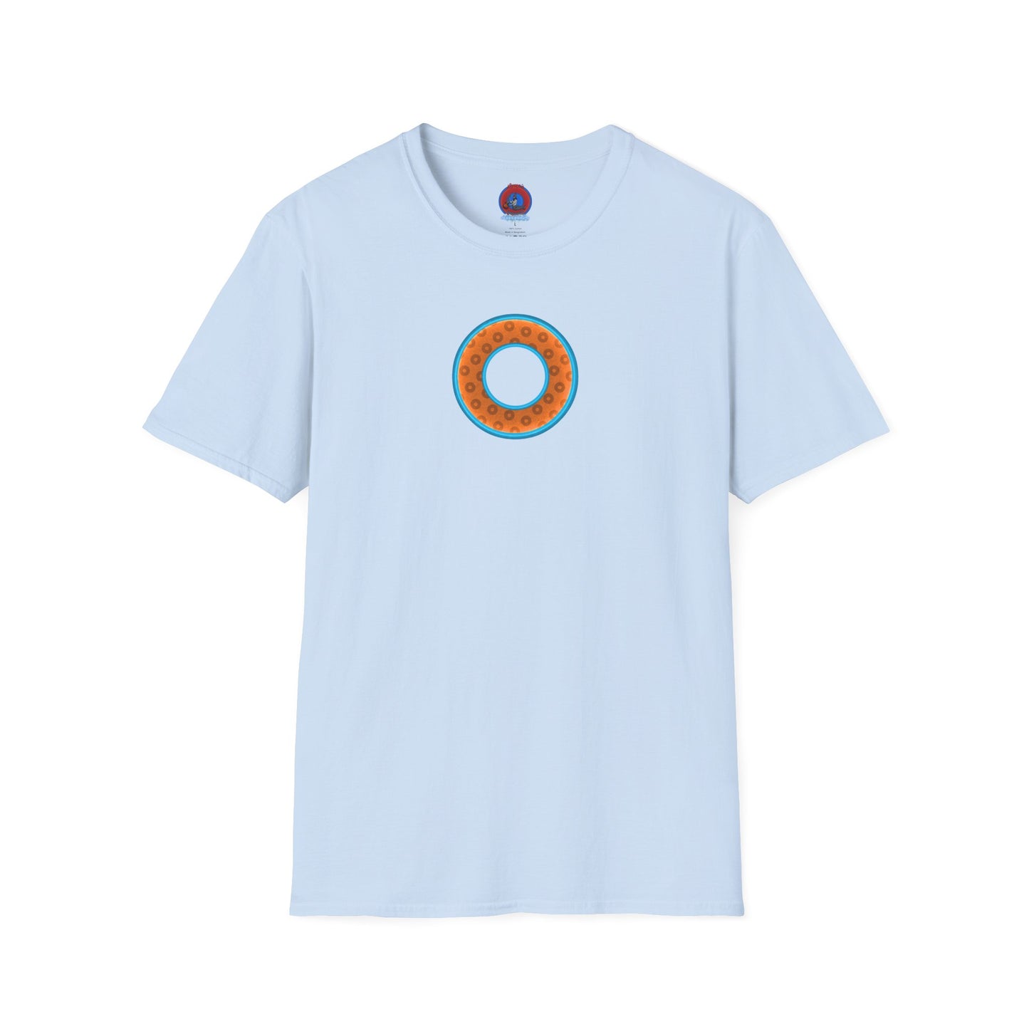 Plain Donuts/Unisex Soft-Style - "Plain Wide Mouthed Paradoxical Donuts" - orange/aquamarine blue donuts