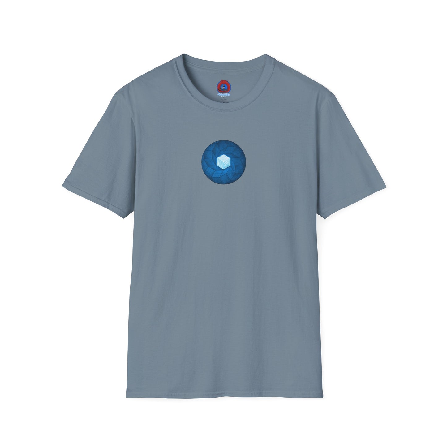 Coffee Traders Tee - Unisex Soft-Style - "Tasty Coffee" - paradoxical donut/cubed blue donut - variant 1 - It's Ice Cube's front/logo back