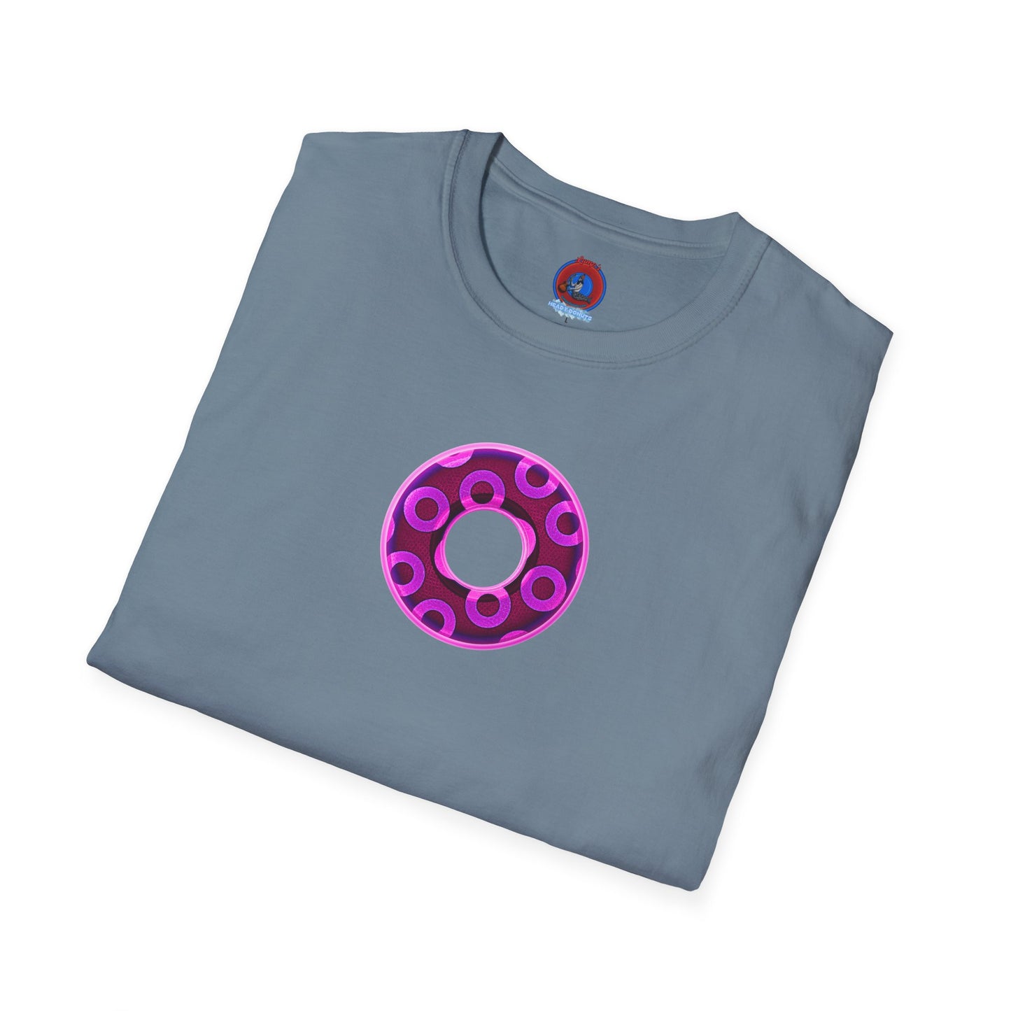 Plain Donuts/Unisex Soft-Style - "Plain Rustic Paradoxical Donuts" - magenta/burgundy donuts