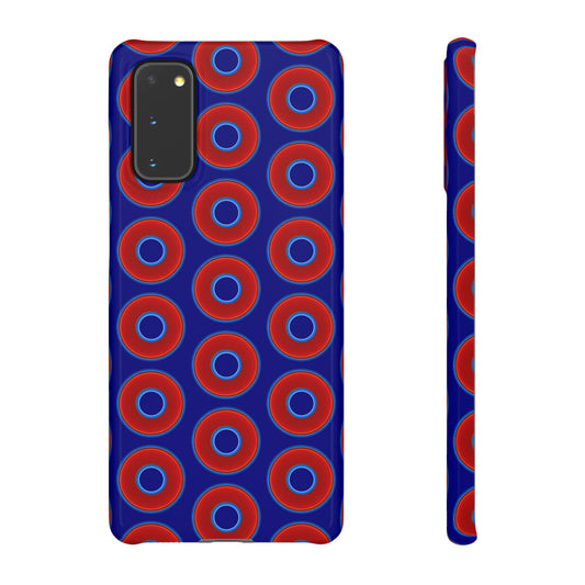 Lumpy Donut Snap Case - red vivid donut print w/vivid navy blue background