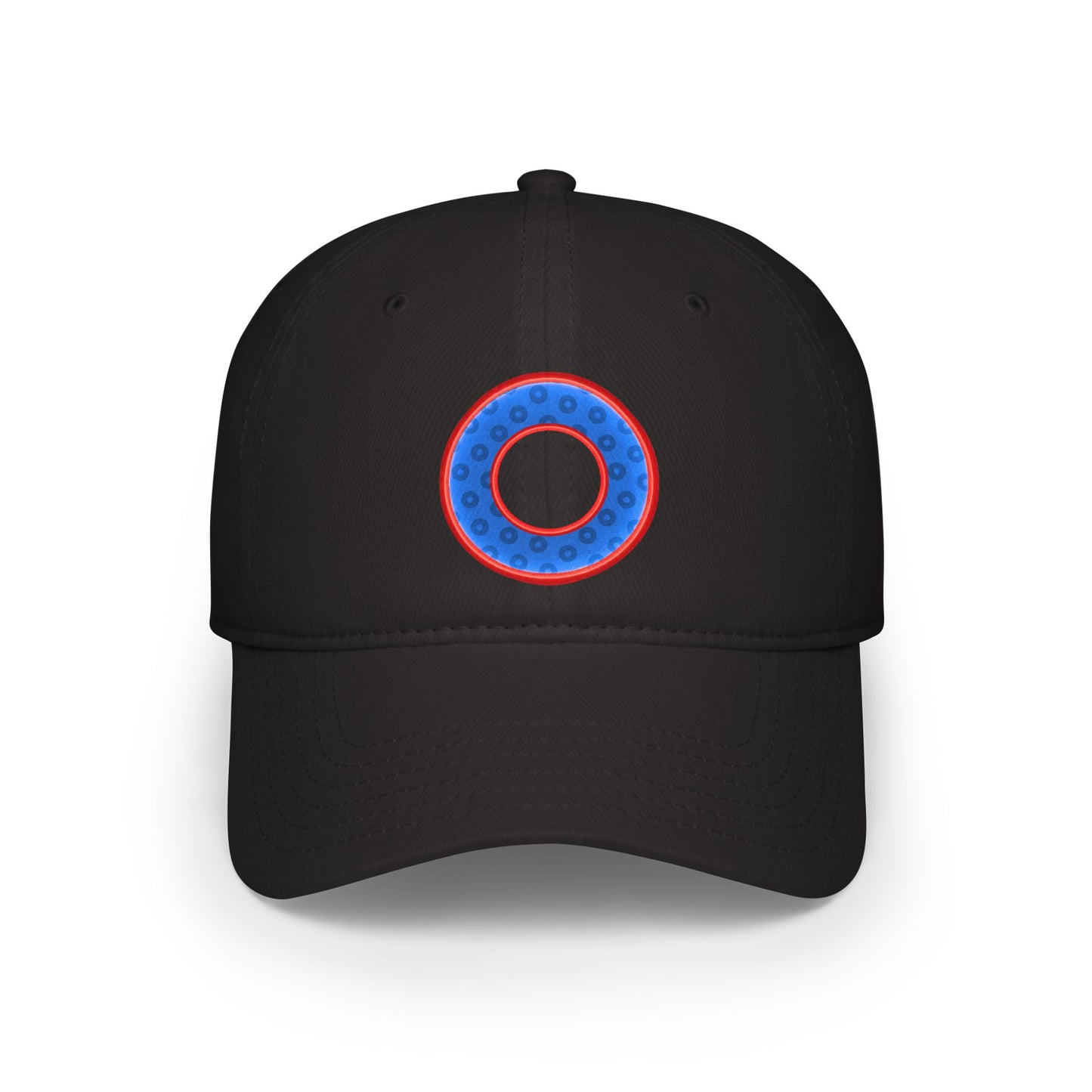 Lumpy Donut Baseball Cap - "Plain Paradoxical Wide Mouth Donut Cap" - paradoxical blue/red wide mouth donut w/ - variant 1
