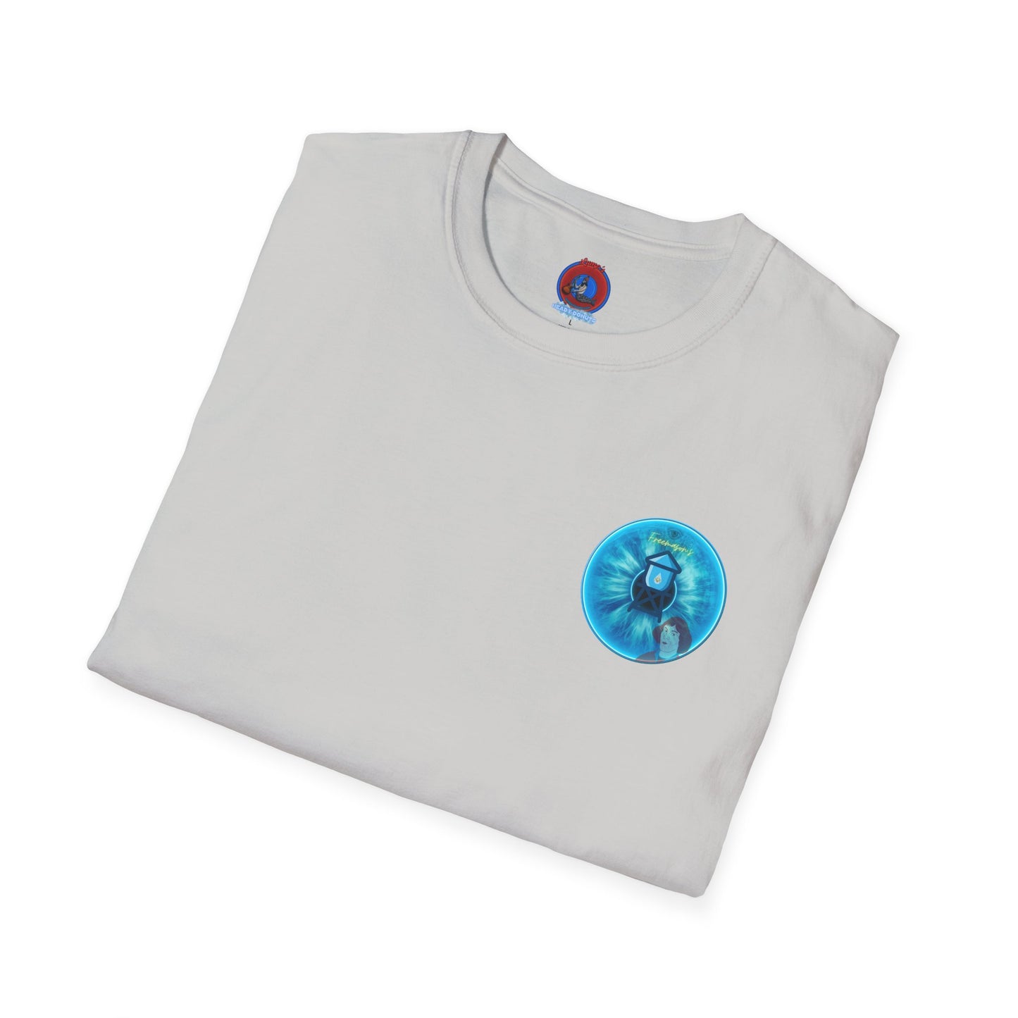 Classic Donut Tee - Unisex Soft-Style - "The Peering Donut of Opacity" - light blue idonut - variant 3