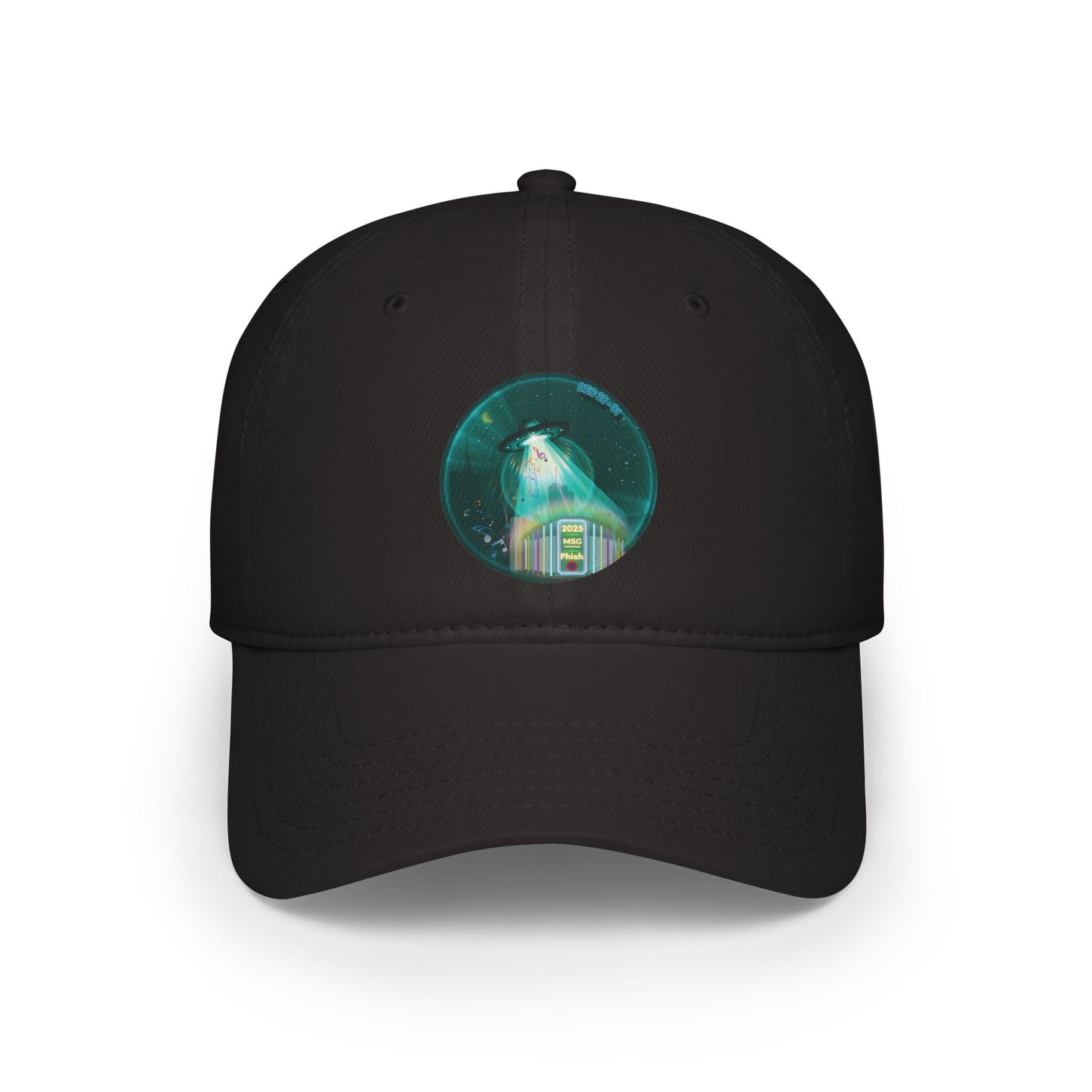 Lumpy Donut Baseball Cap - "Secret Ingredient in the Cap? MSG" - vivid teal donut w/