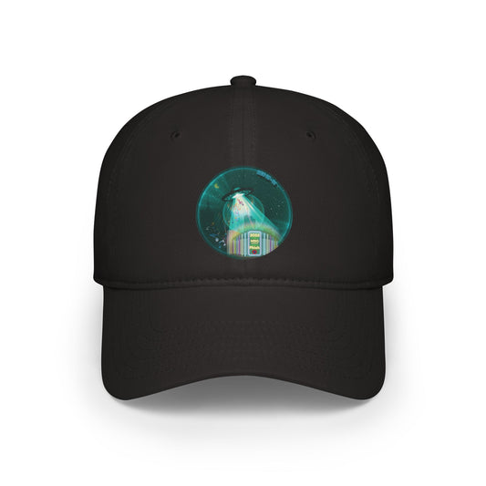 Lumpy Donut Baseball Cap - "Secret Ingredient in the Cap? MSG" - vivid teal donut w/