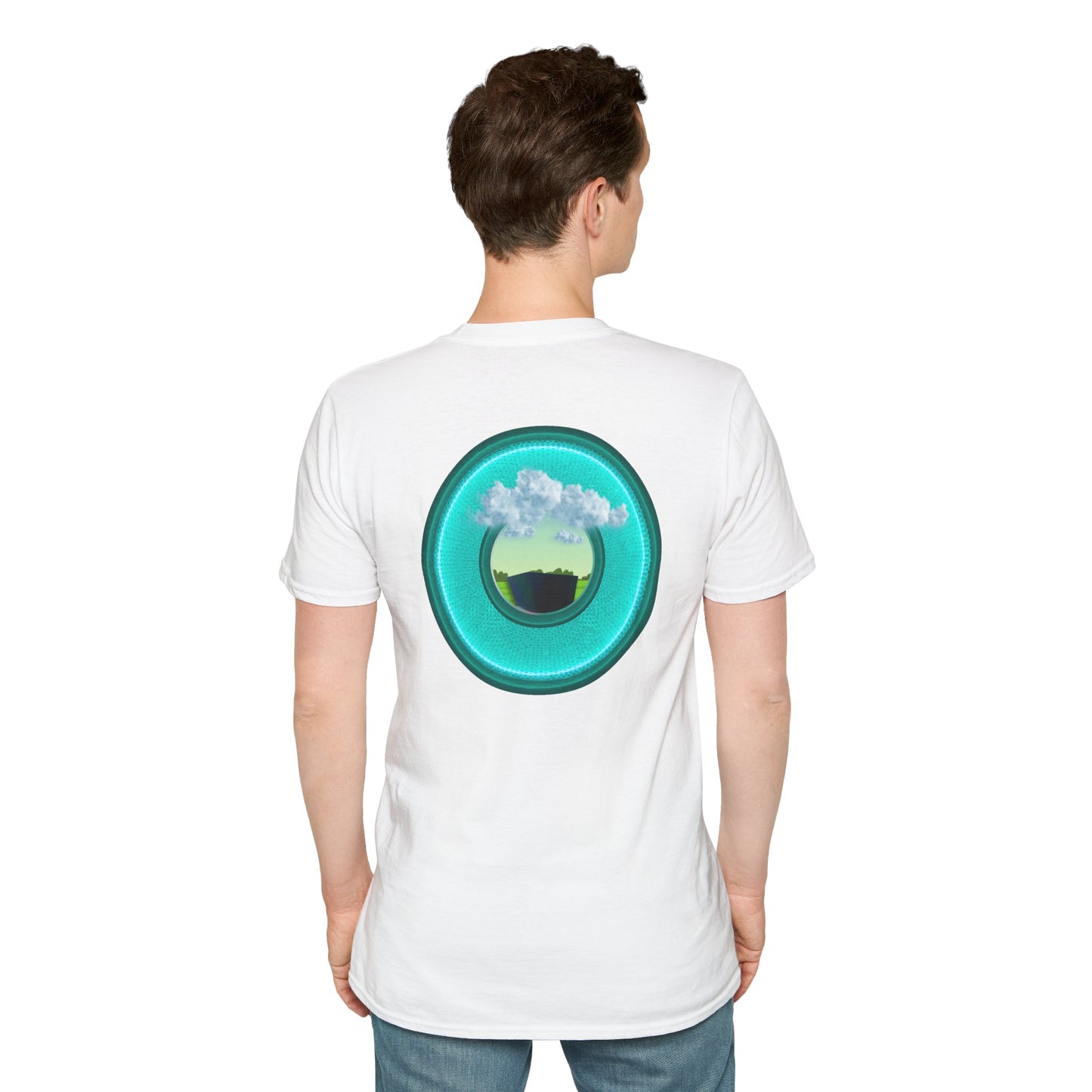 Classic Donut Tee - Unisex Soft-Style - "Got Rhombus?" - series 1.0  - variant 1 - turquoise/teal donut