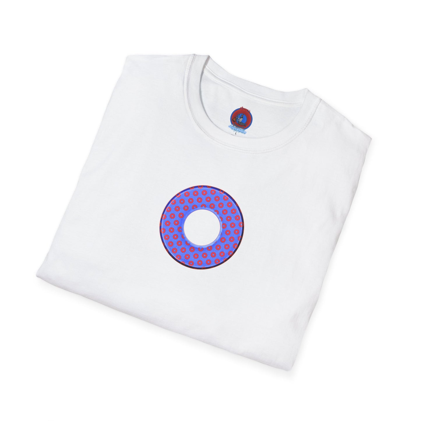 Plain Donuts/Unisex Soft-Style - "Plain Electric Paradoxical Donuts" - bright royal blue/red coral donuts