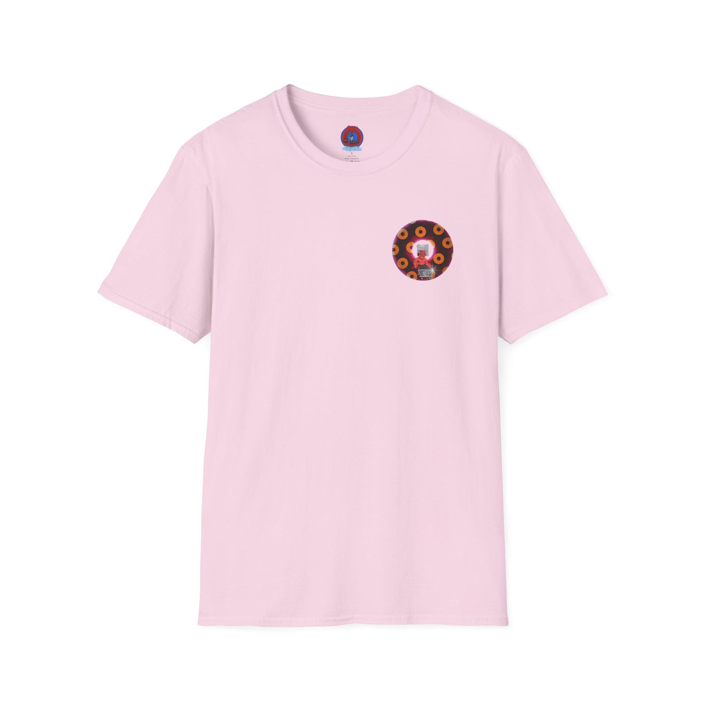 Classic Donut Tee - Unisex Soft-Style - "Every 46th Day Tee Shirt" - paradoxical dark magenta/orange donut