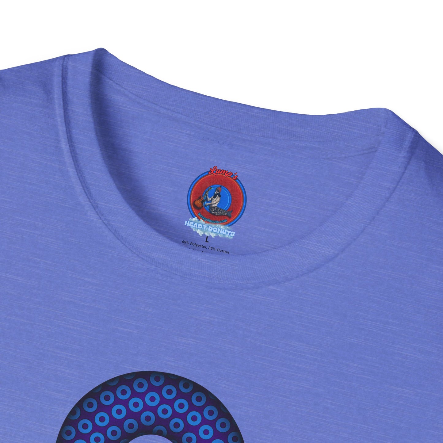 Plain Donuts/Unisex Soft-Style - "Plain Paradoxical Grided Donuts" - light blue/purple donuts
