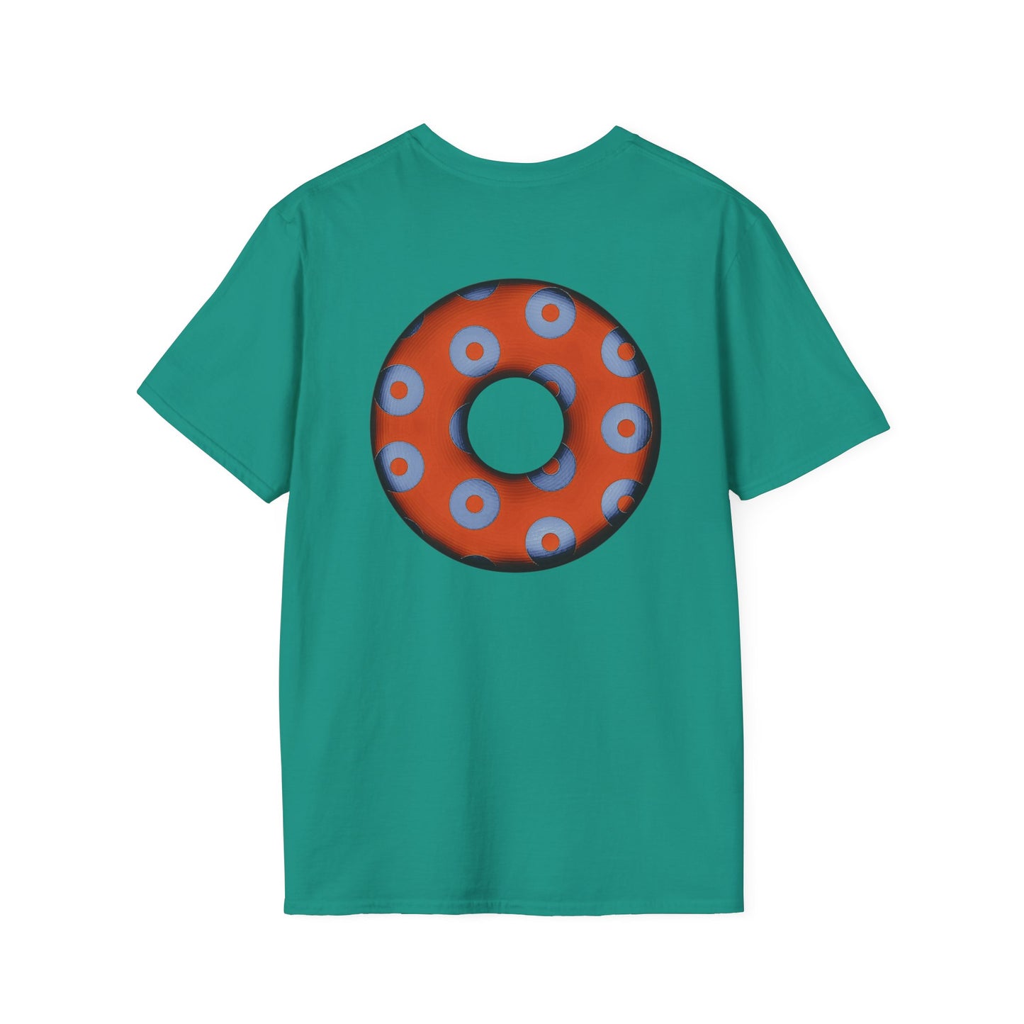 Plain Donuts/Unisex Soft-Style - "Plain Blimpy Paradoxical Donuts" - light blue/orange donuts