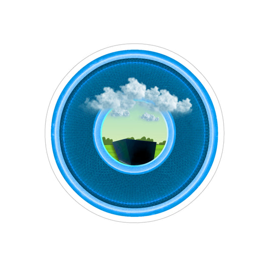 Donut Bumper/Outdoor Sticker - "Got Rhombus?" - series 1.0 - variant 1 - blue/blue donut - [Die-Cut] 6"x 6"