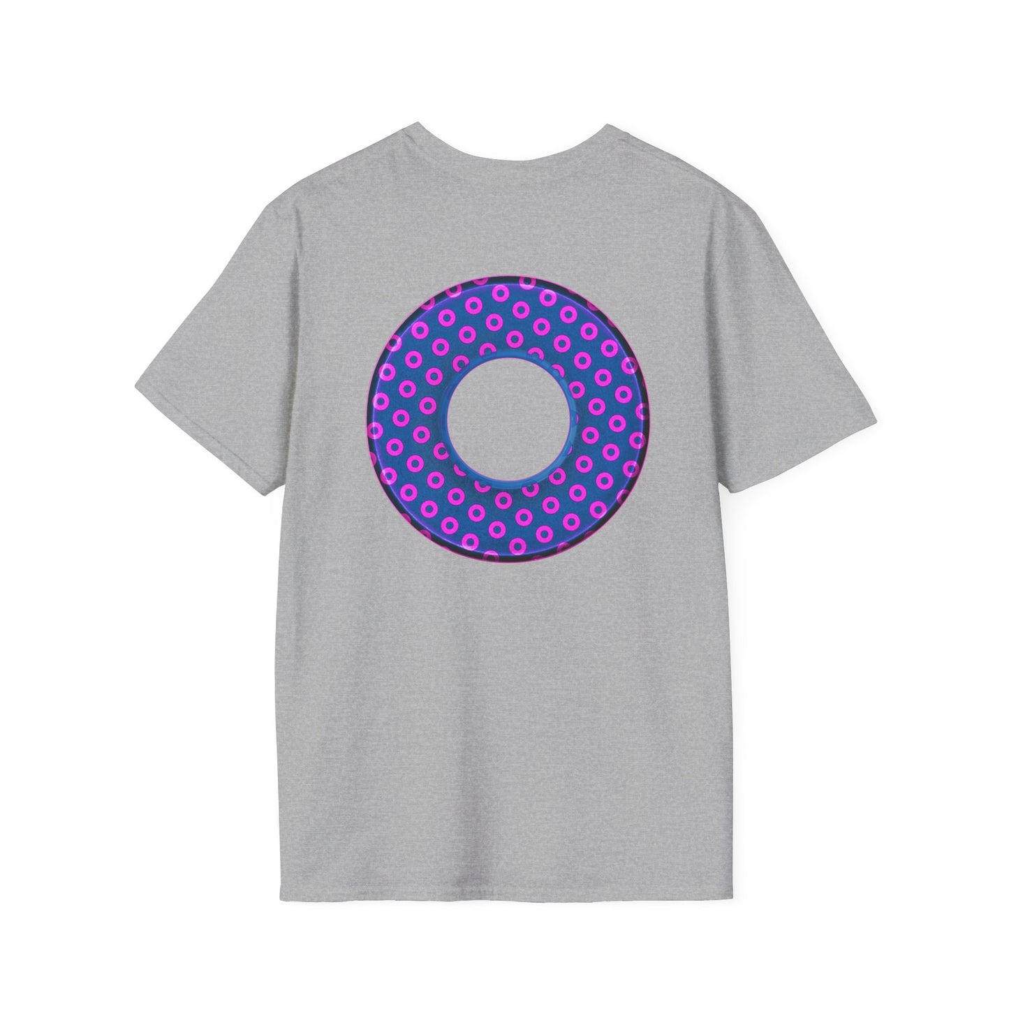 Plain Donuts/Unisex Soft-Style - "Plain Electric Paradoxical Donuts" - pink/dark blue donuts