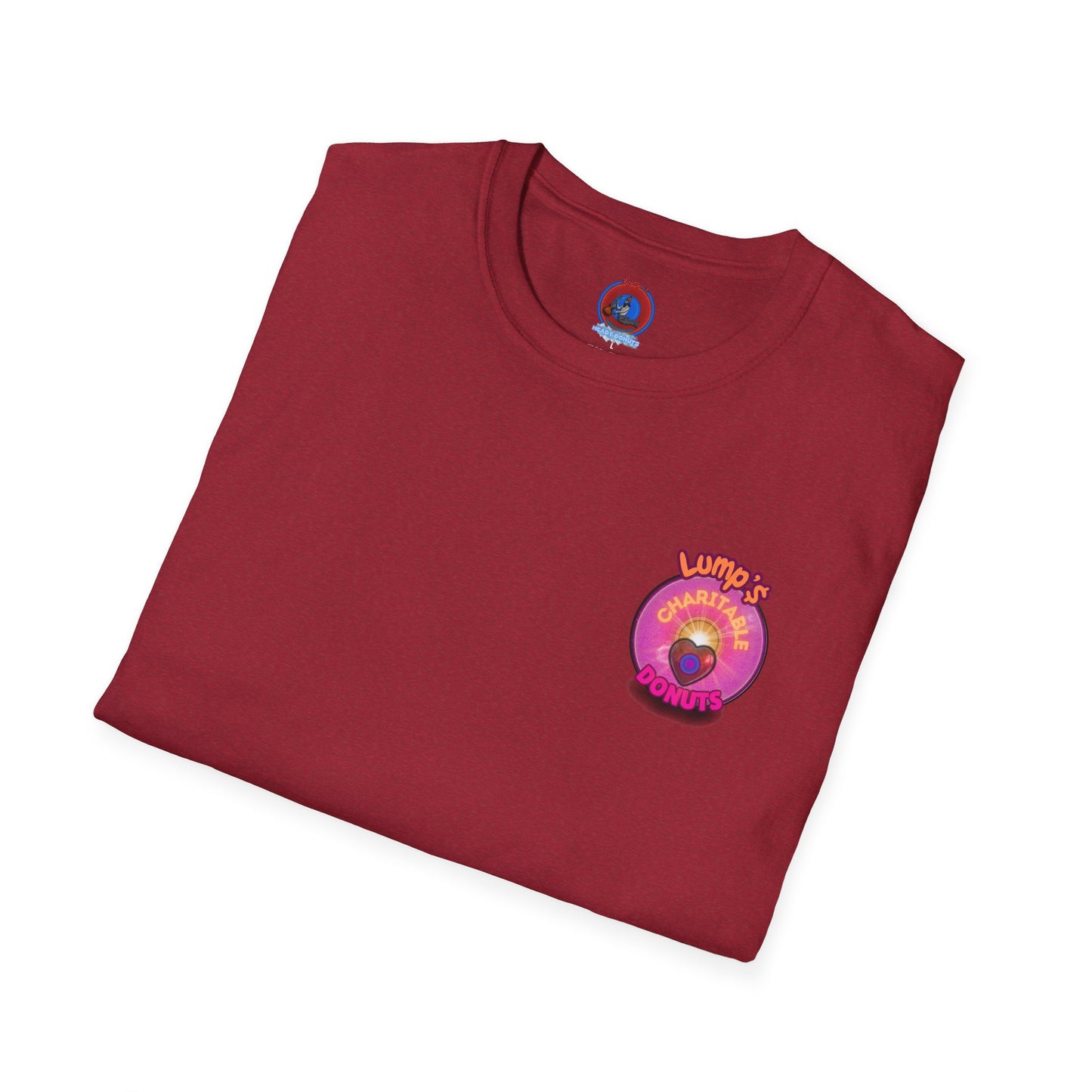 Classic Donut Tee - Unisex Soft-Style - "Lump's Official Charitable Donut" - series 1.0  - magenta donut [*100 to general charity fund]