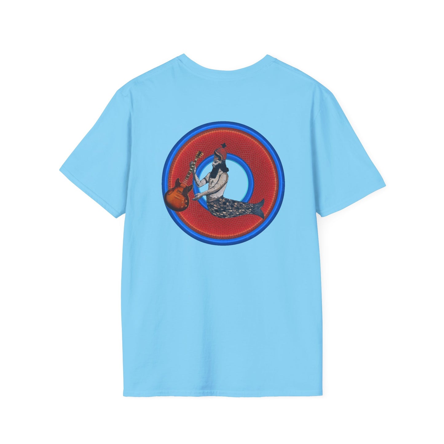 Classic Donut Tee - Unisex Soft-Style - "Doggone Dagon Donut - the Original Fish Head" - series 1.0  - red/blue donut