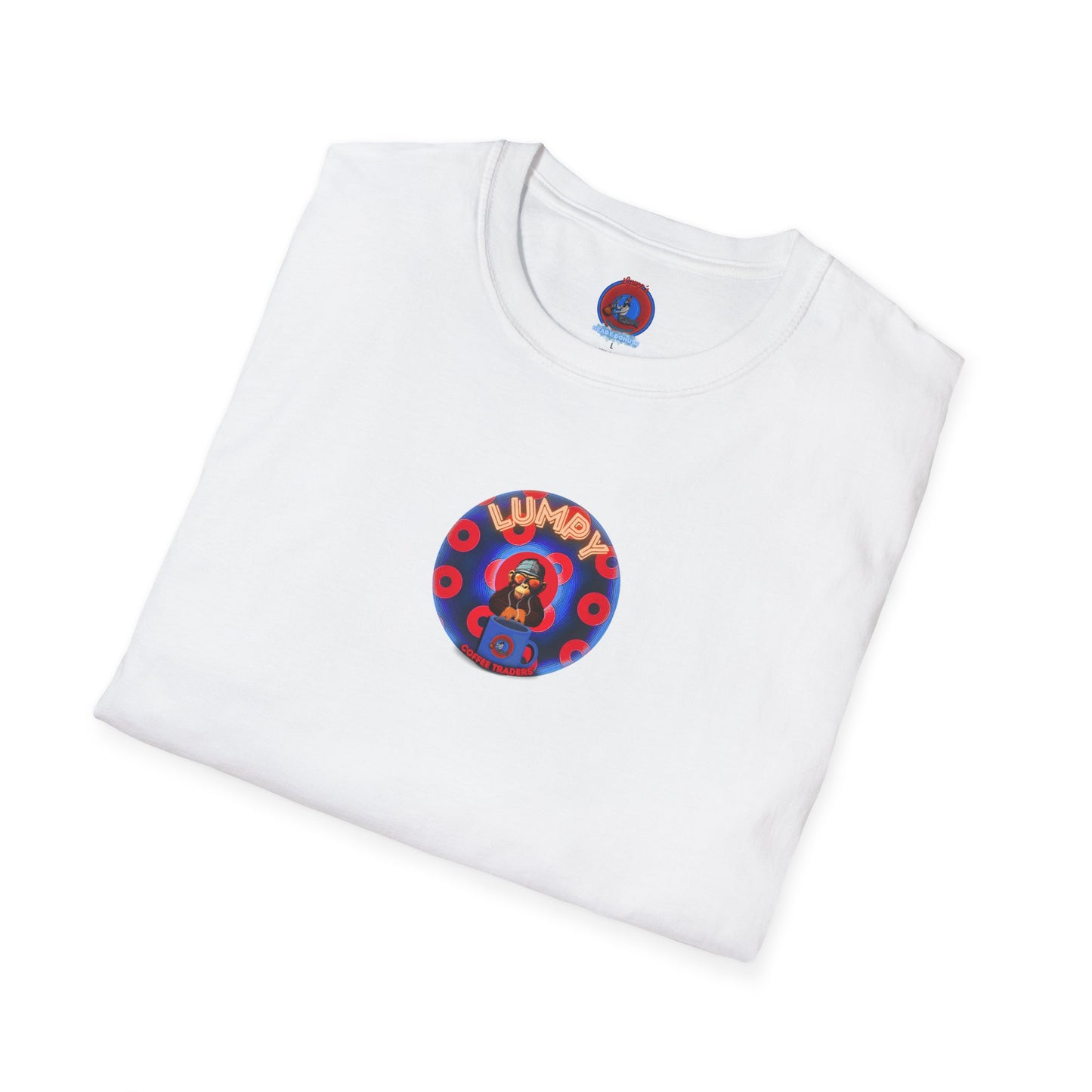 Coffee Traders Tee - Unisex Soft-Style - "Cat's Meow " - paradoxical donuts - variant 2 - logo front/cats back