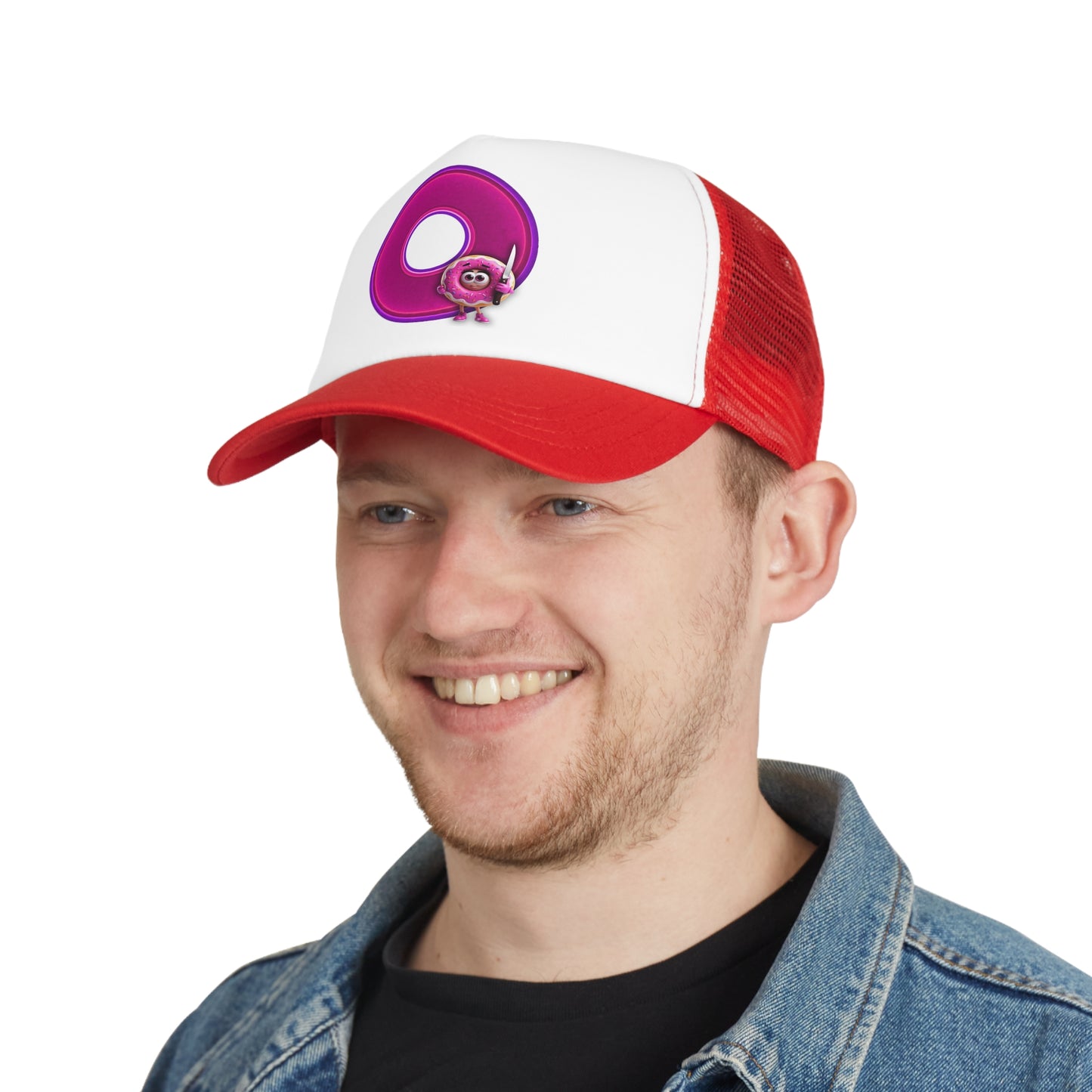 Lumpy Trucker Hat - "My Phriend the Donut" - variant 3 - magenta/purple