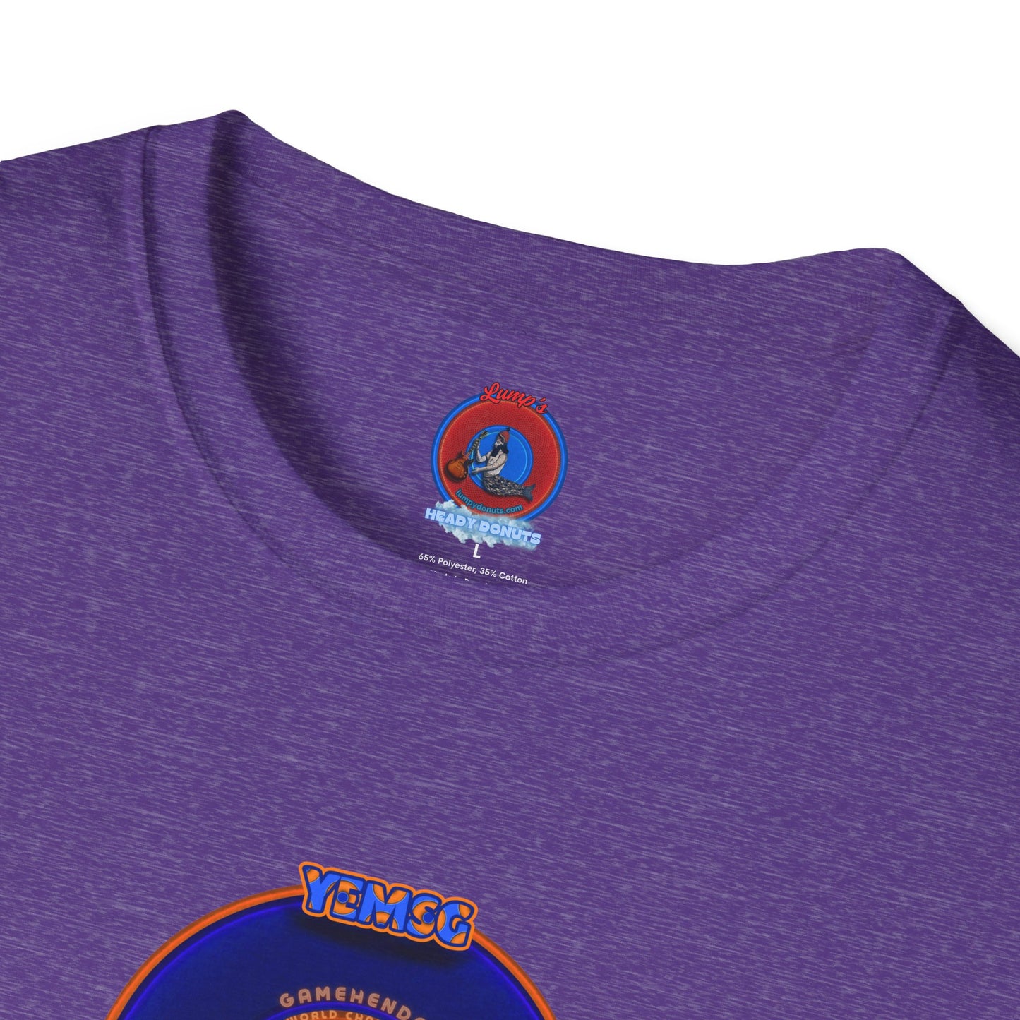 Classic Donut Tee - Unisex Soft-Style - "Diedrich Knickerbocker's Donut" - vivid blue/orange donut - variant 1