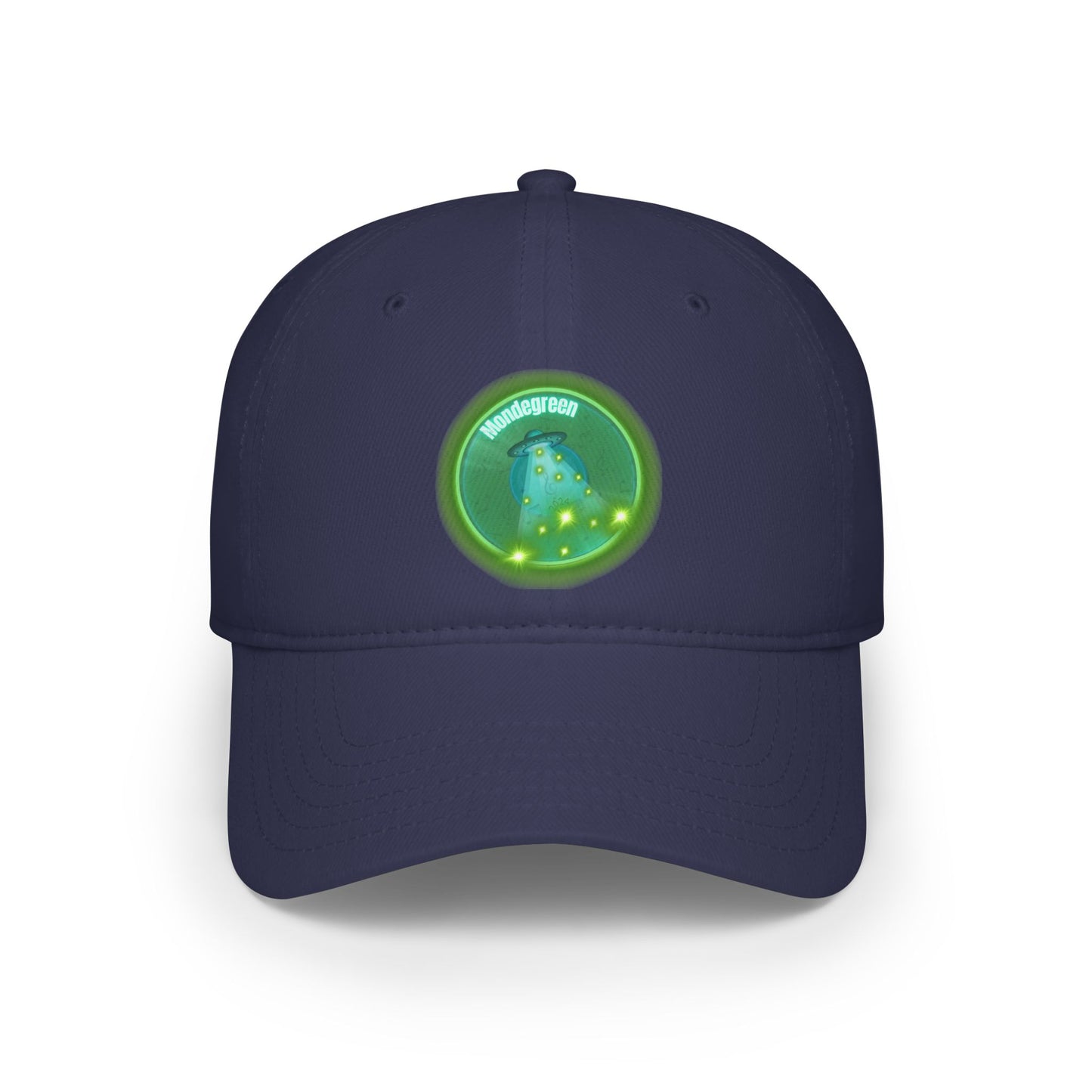 Lumpy Donut Baseball Cap - "Close Encounters of the Delaware Kind" - variant 1 - vivid green record donut w/