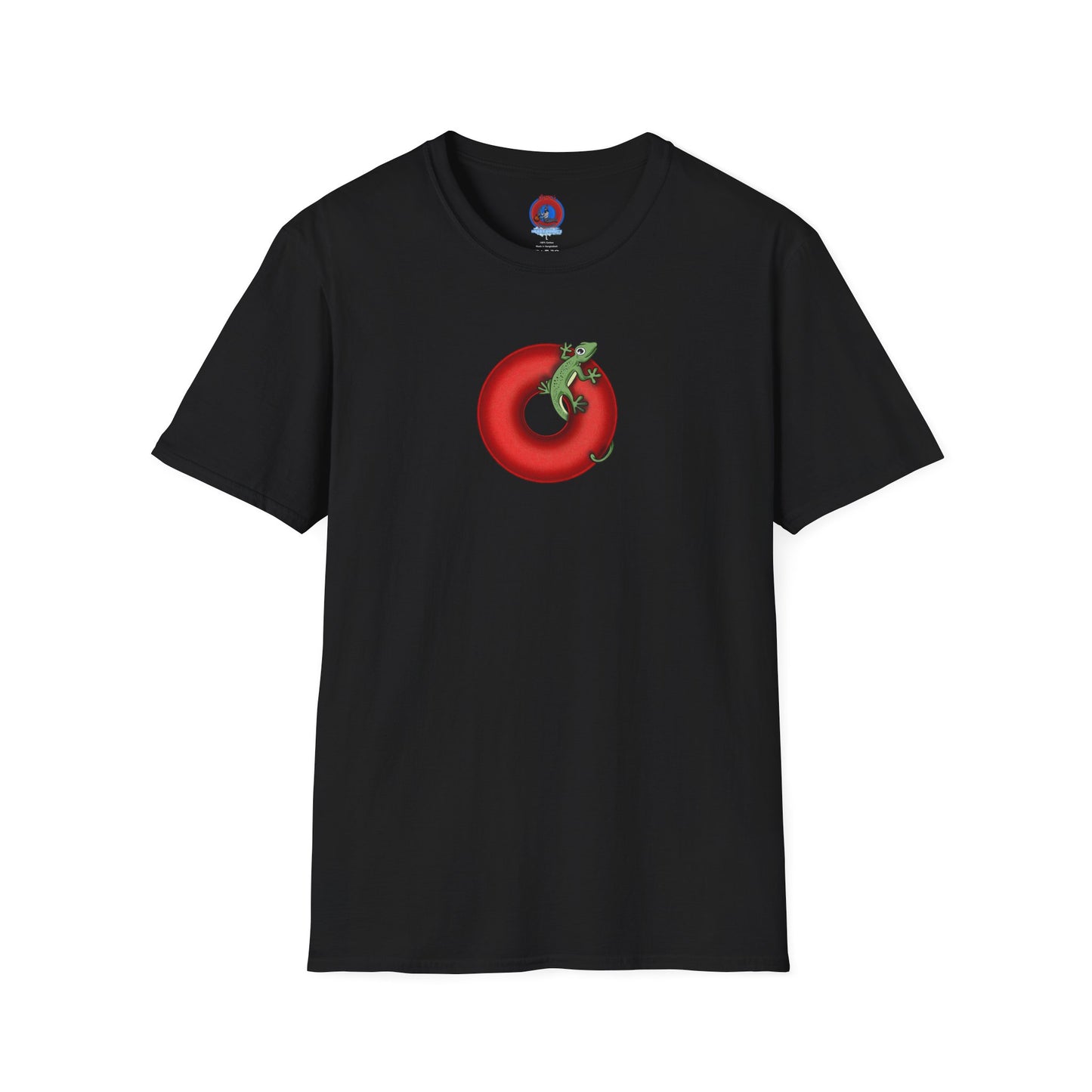 Classic Donut Tee - Unisex Soft-Style - "Practically Extinct Tee Shirt" - plump vivid red donut - variant 1