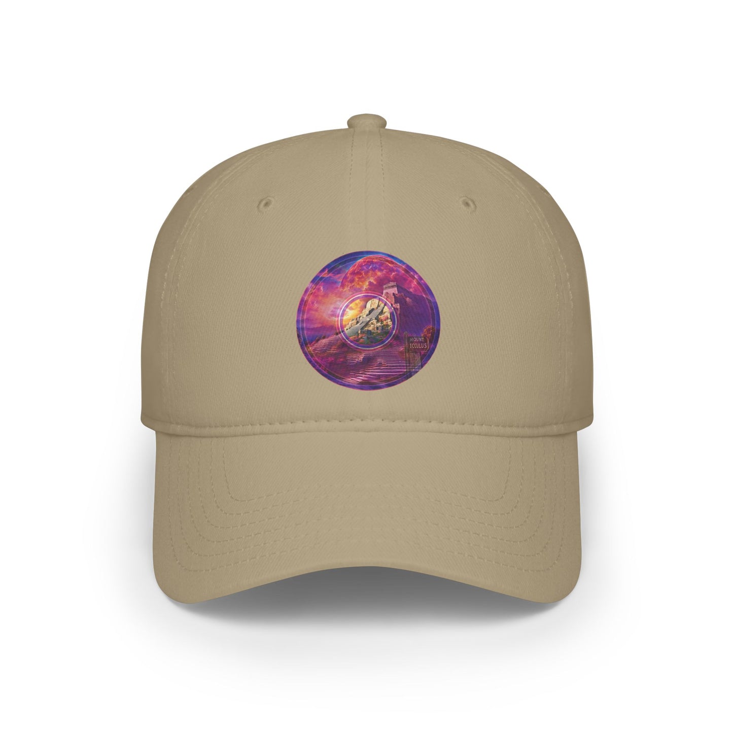 Lumpy Donut Baseball Cap - "Icculus Mountain Fresh Donut Cap" - purple/magenta pic donut w/