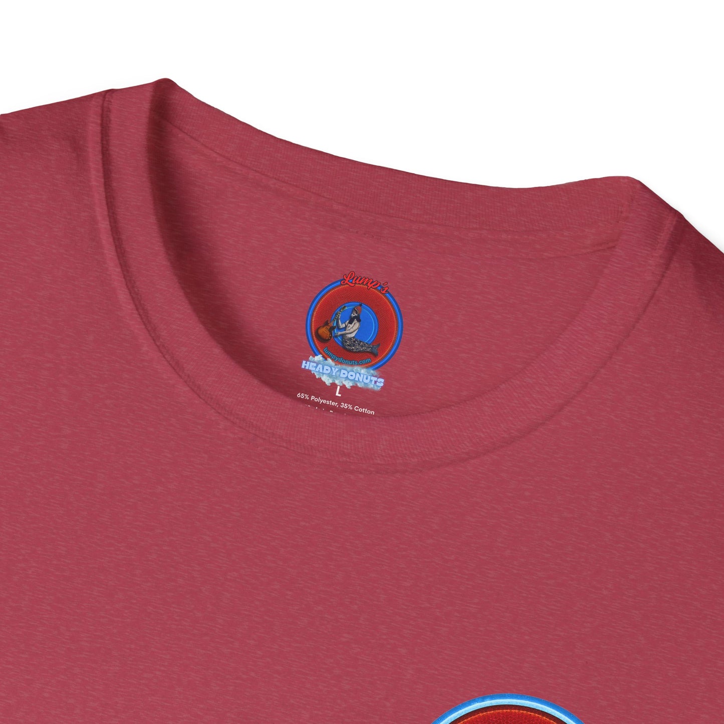 Classic Donut Tee - Unisex Soft-Style - "My Friend the Donut " - series 1.0  - variant 1 - red/blue donut