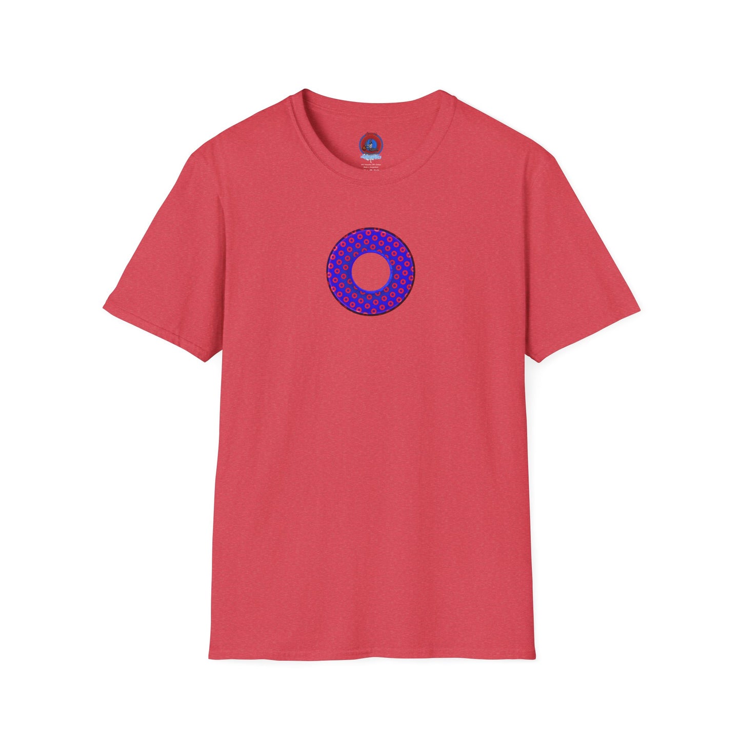Plain Donuts/Unisex Soft-Style - "Plain Electric Paradoxical Donuts" - dark royal blue/red donuts