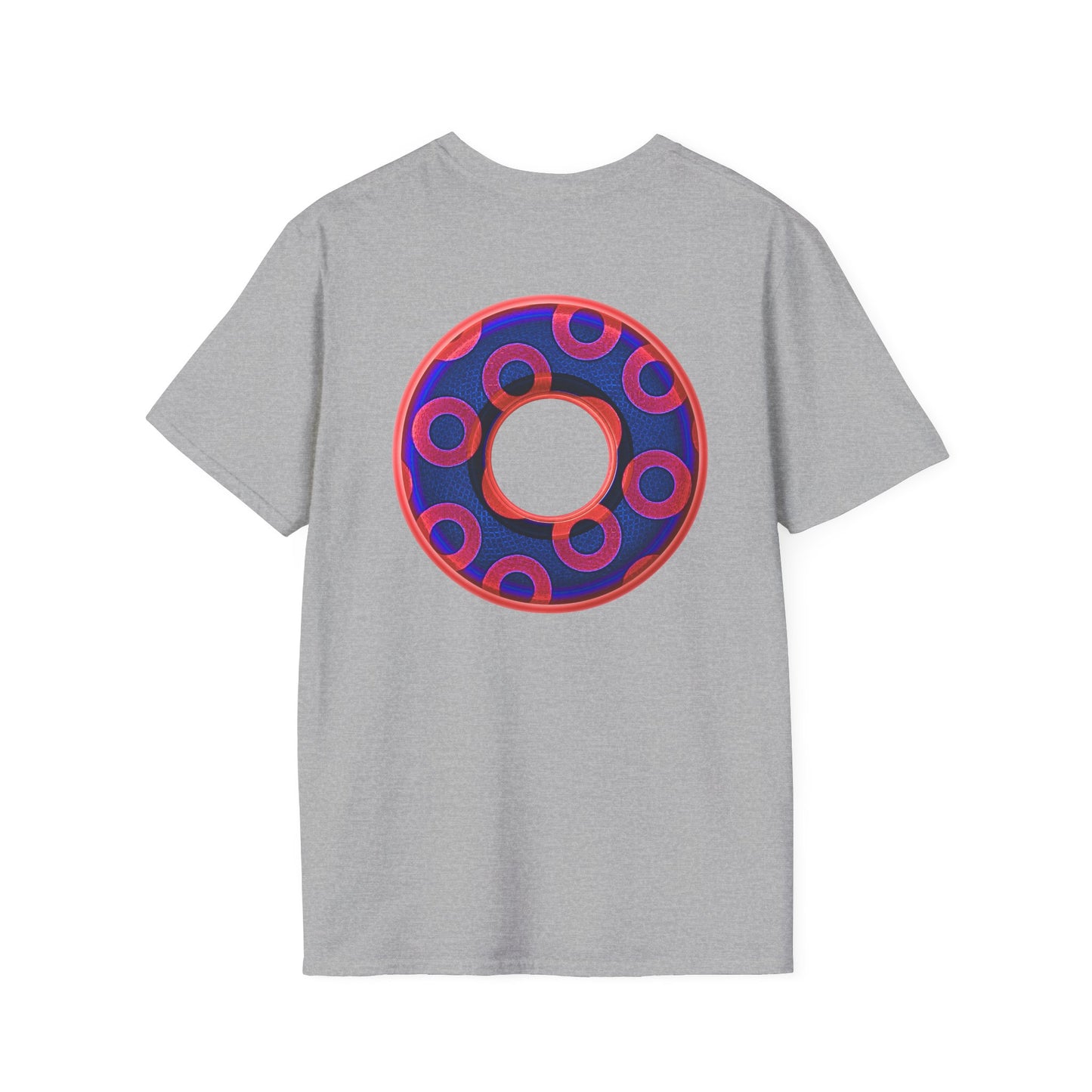 Plain Donuts/Unisex Soft-Style - "Plain Rustic Paradoxical Donuts" - red/dark royal blue donuts