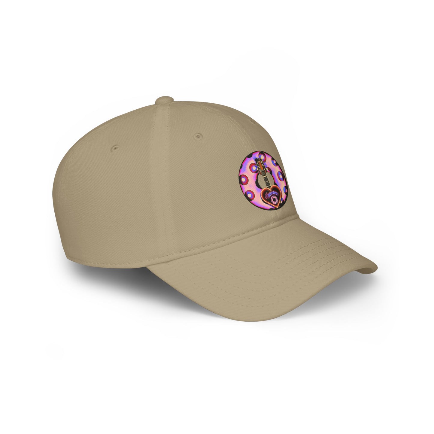 Lumpy Donut Baseball Cap - "Would You Be My Donut?" - paradoxical light purple/red blimpy donut w/ - variant 3