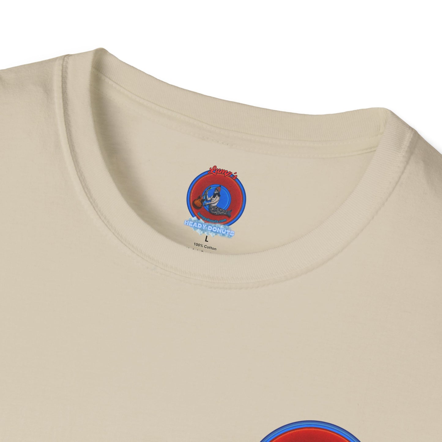 Classic Donut Tee - Unisex Soft-Style - "Viva Las Vegas Donut" - vivid red donut