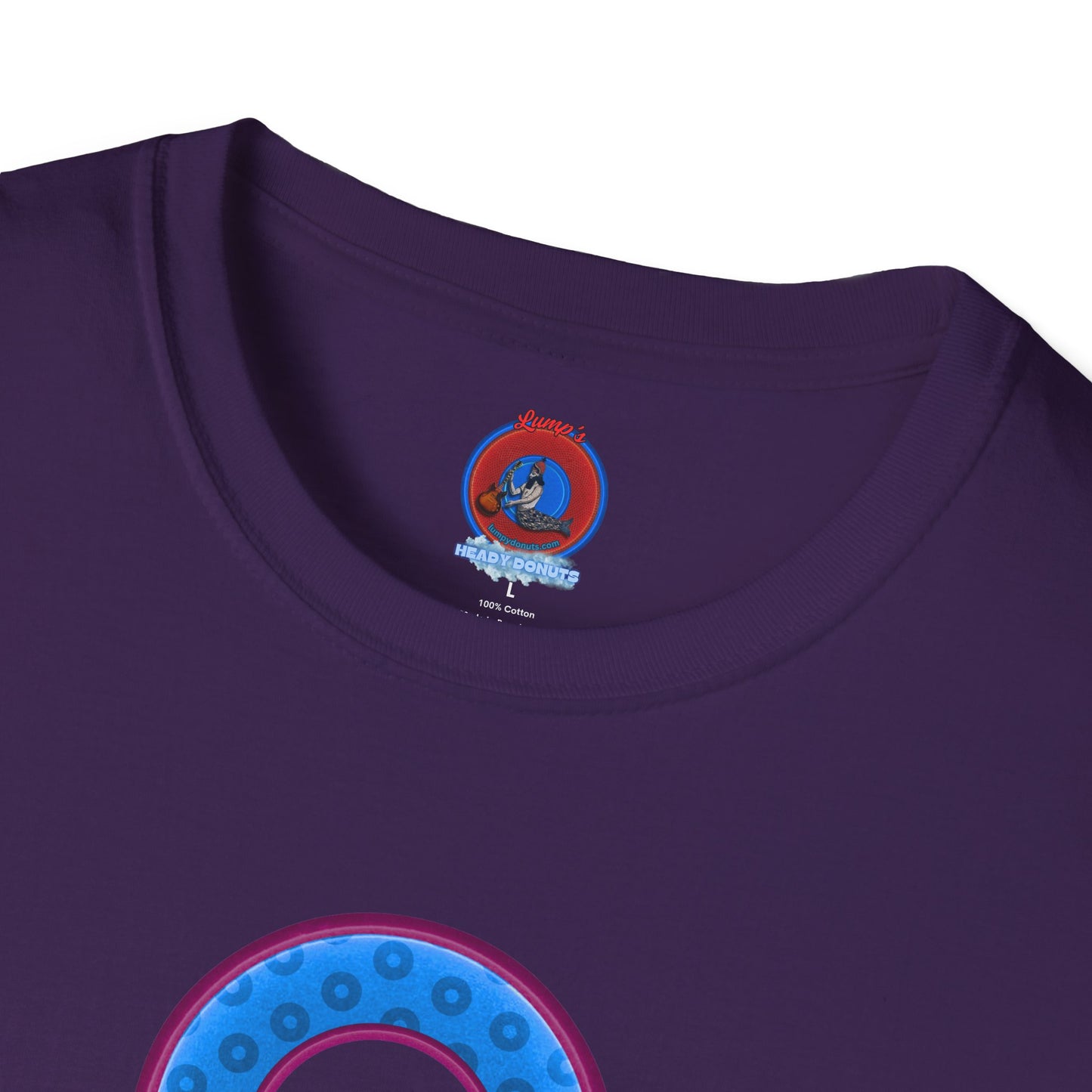 Plain Donuts/Unisex Soft-Style - "Plain Wide Mouthed Paradoxical Donuts" - light blue/dark magenta donuts