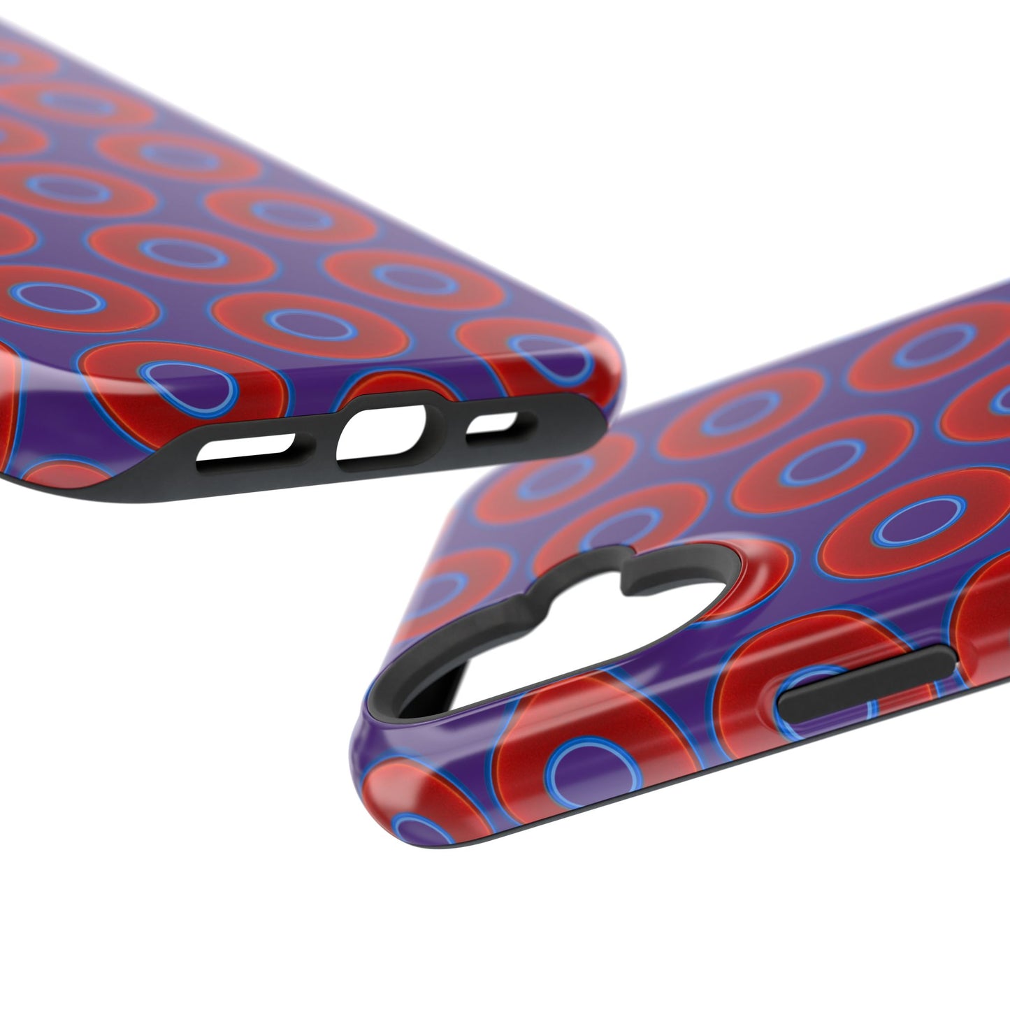 Magnetic Tough Donut Case - red vivid donut print w/purple background