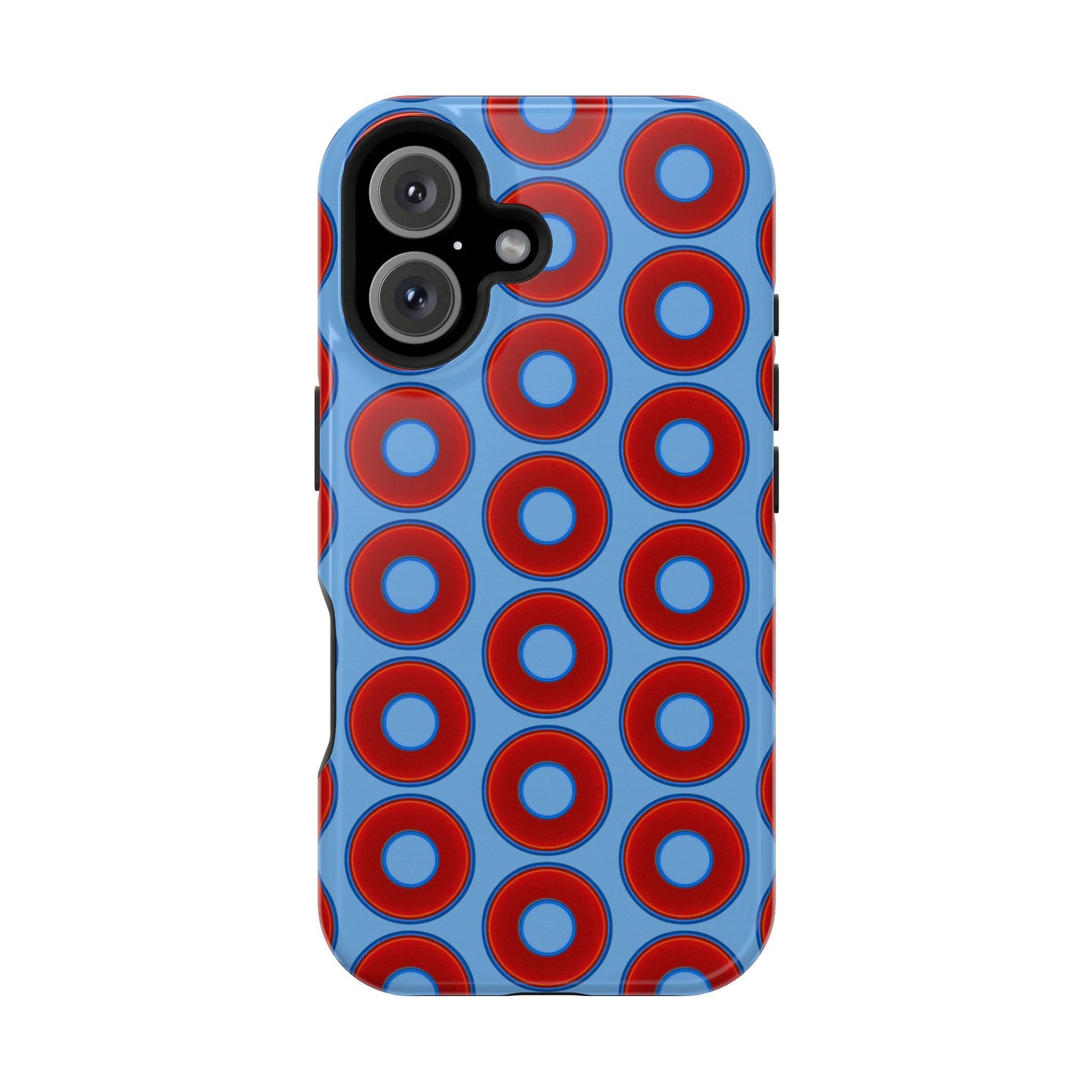 Magnetic Tough Donut Case - red vivid donut print w/light blue background