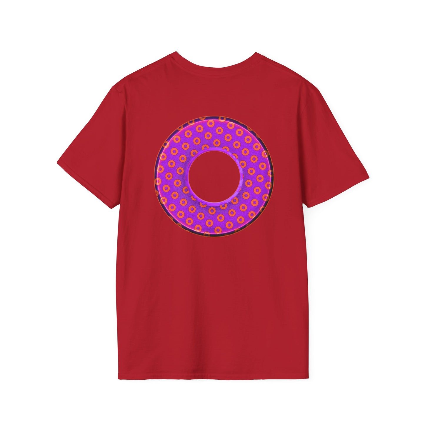 Plain Donuts/Unisex Soft-Style - "Plain Electric Paradoxical Donuts" - bright purple/red donuts