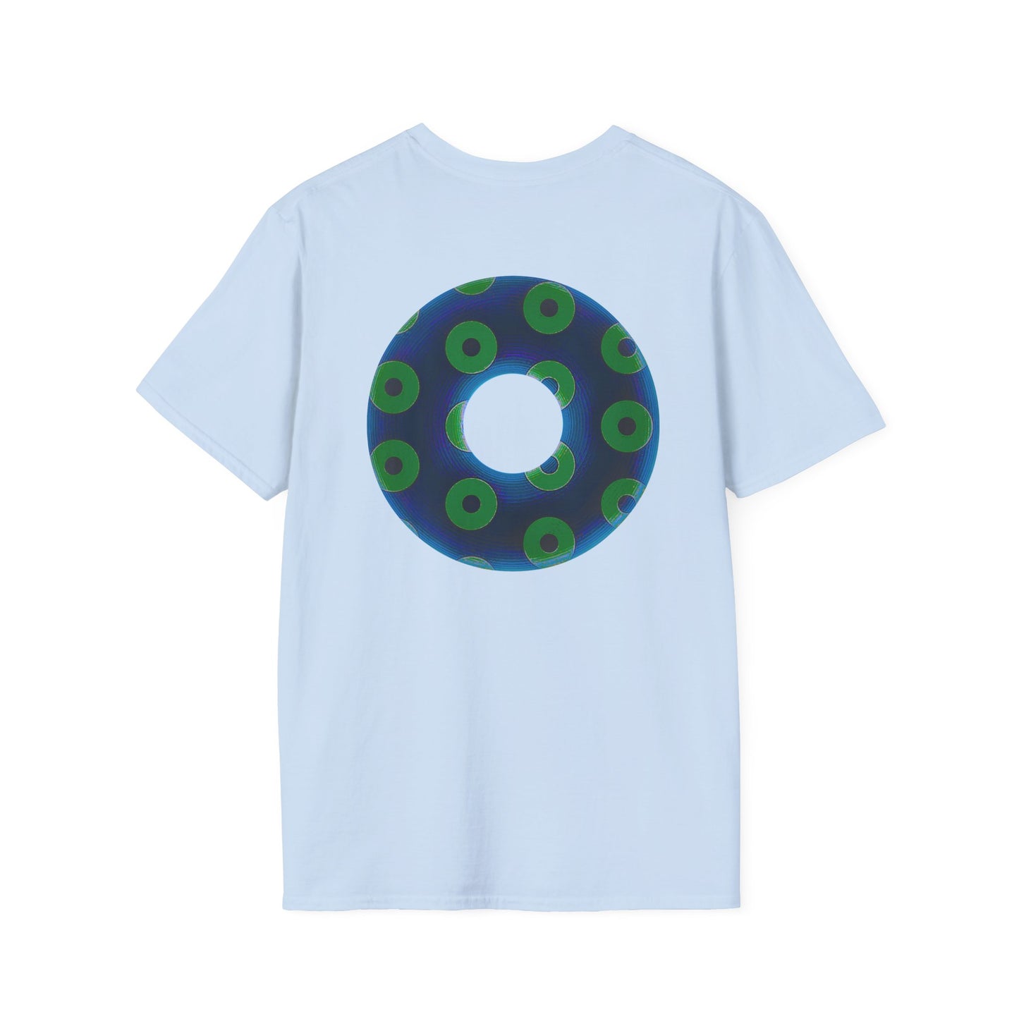 Plain Donuts/Unisex Soft-Style - "Plain Blimpy Paradoxical Donuts" - dark blue/lime green donuts