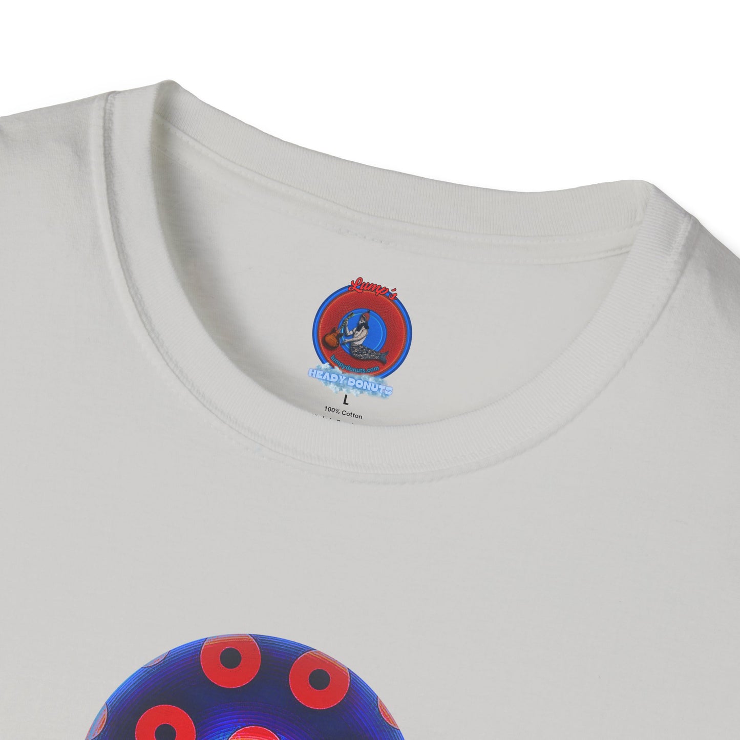 Classic Donut Tee - Unisex Soft-Style - "El Fuego Donut" - paradoxical blue/red donut