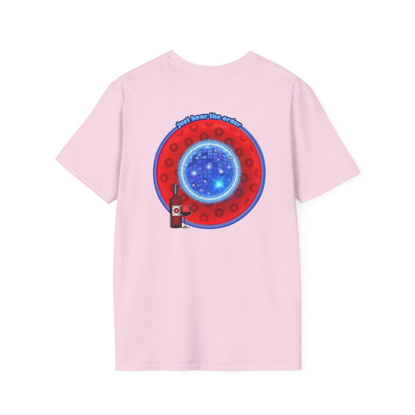 Classic Donut Tee - Unisex Soft-Style - "The Skipper's Donut" - red/blue paradoxical widemouthed donut