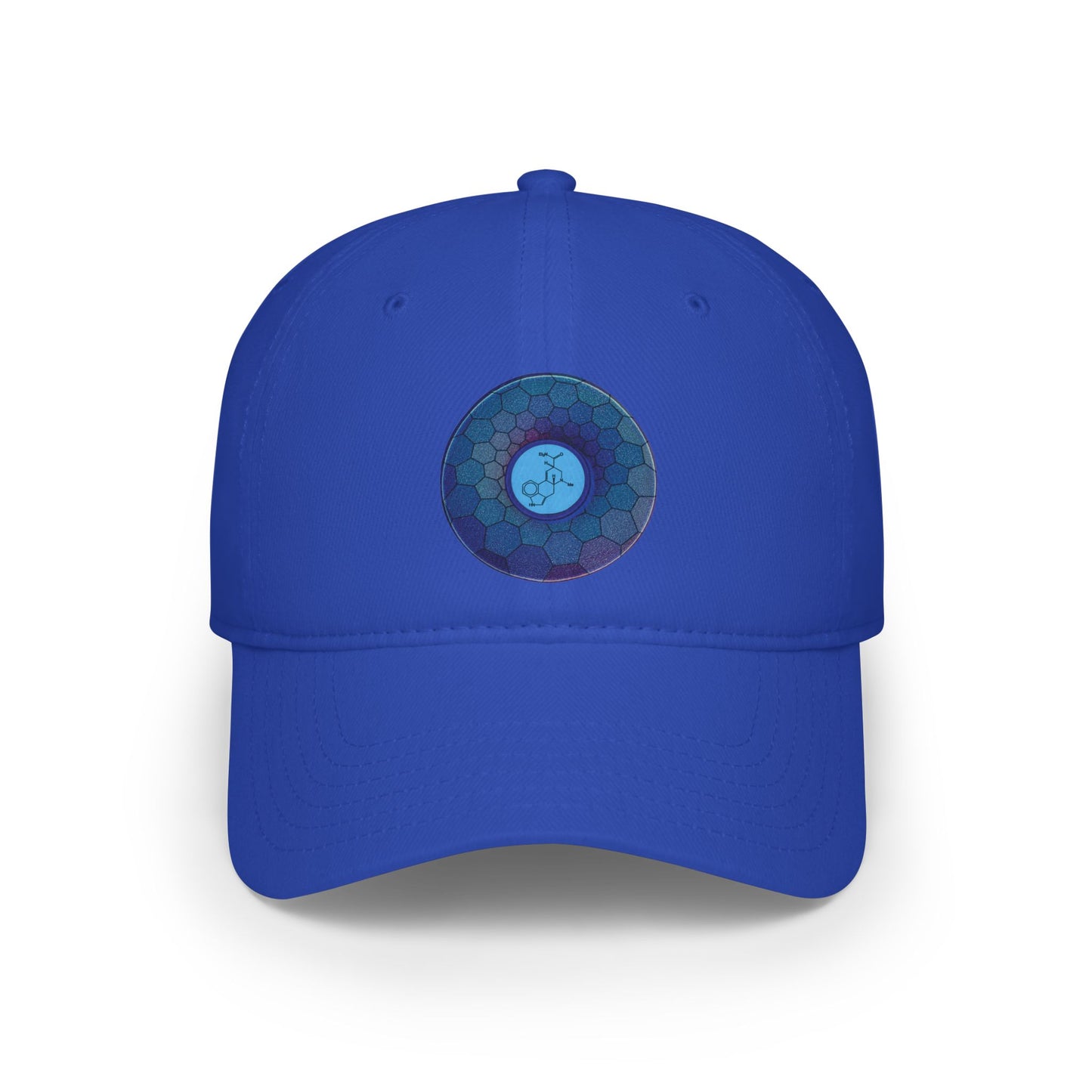 Lumpy Donut Baseball Cap - "Dr. Albert Hofmann" - variant 2 - blue hexadonut w/