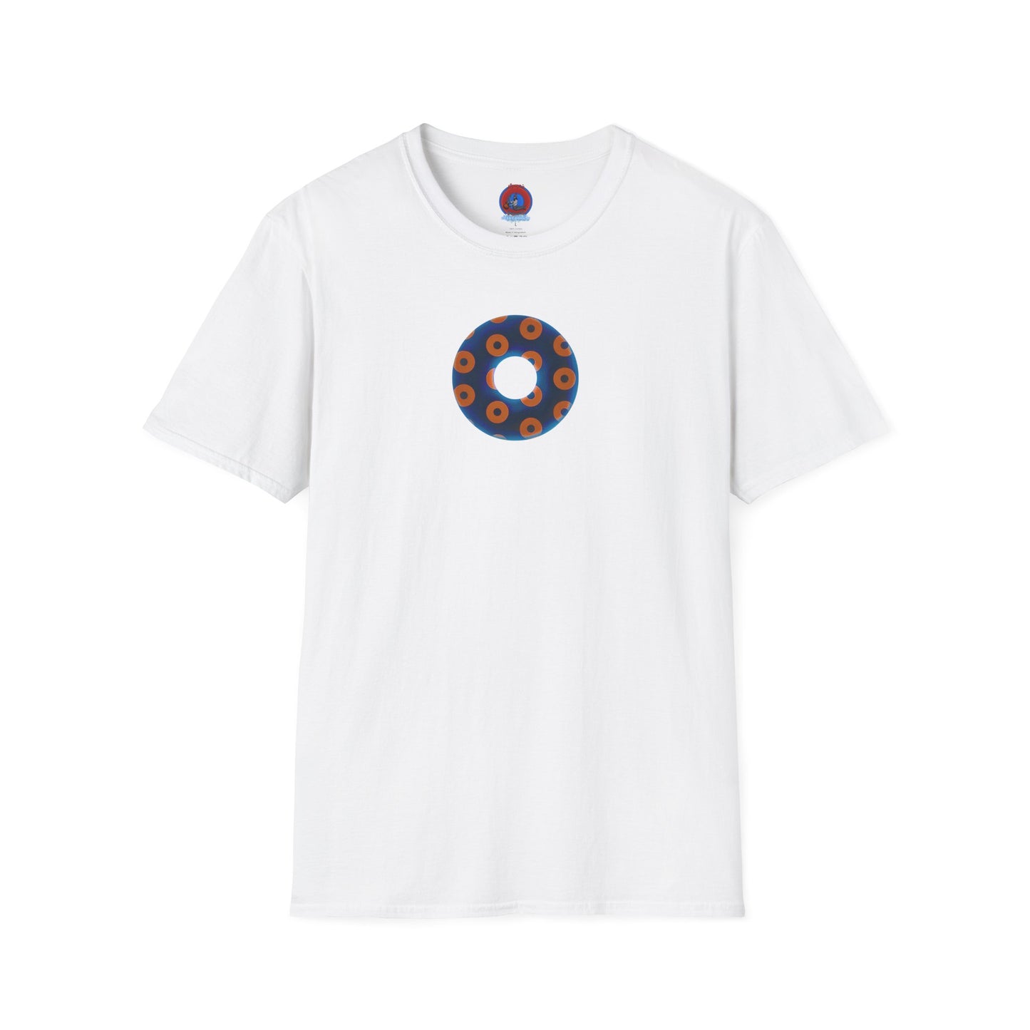 Plain Donuts/Unisex Soft-Style - "Plain Blimpy Paradoxical Donuts" - dark royal blue/orange donuts