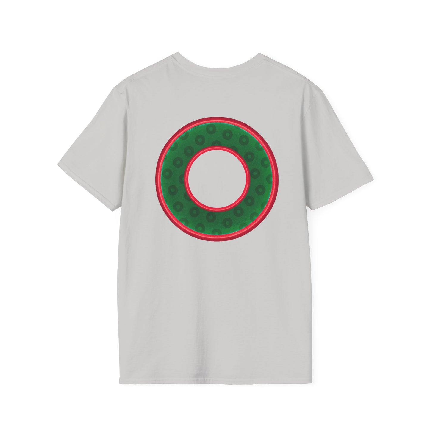 Plain Donuts/Unisex Soft-Style - "Plain Wide Mouthed Paradoxical Donuts" - dark green/red donuts