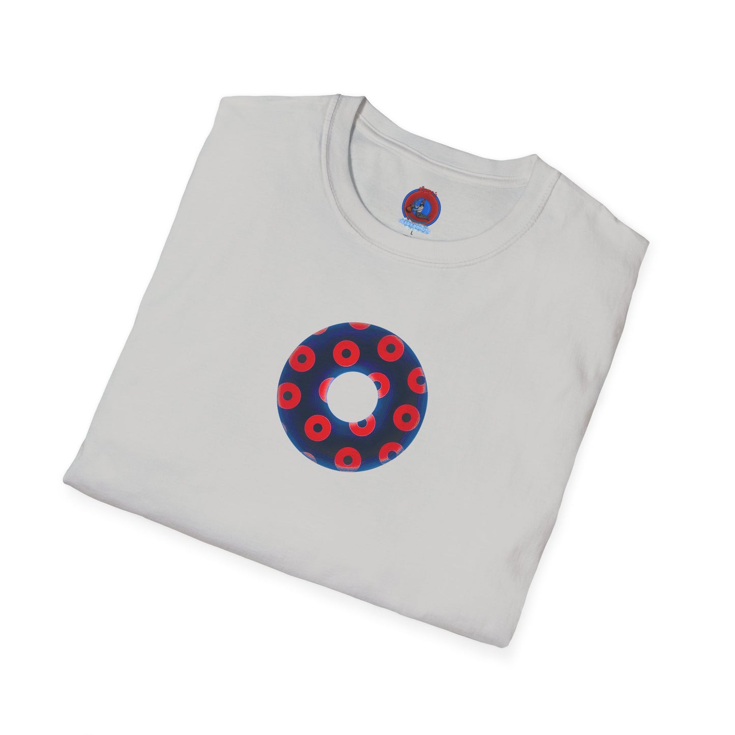 Plain Donuts/Unisex Soft-Style - "Plain Blimpy Paradoxical Donuts" - dark navy/bright red donuts