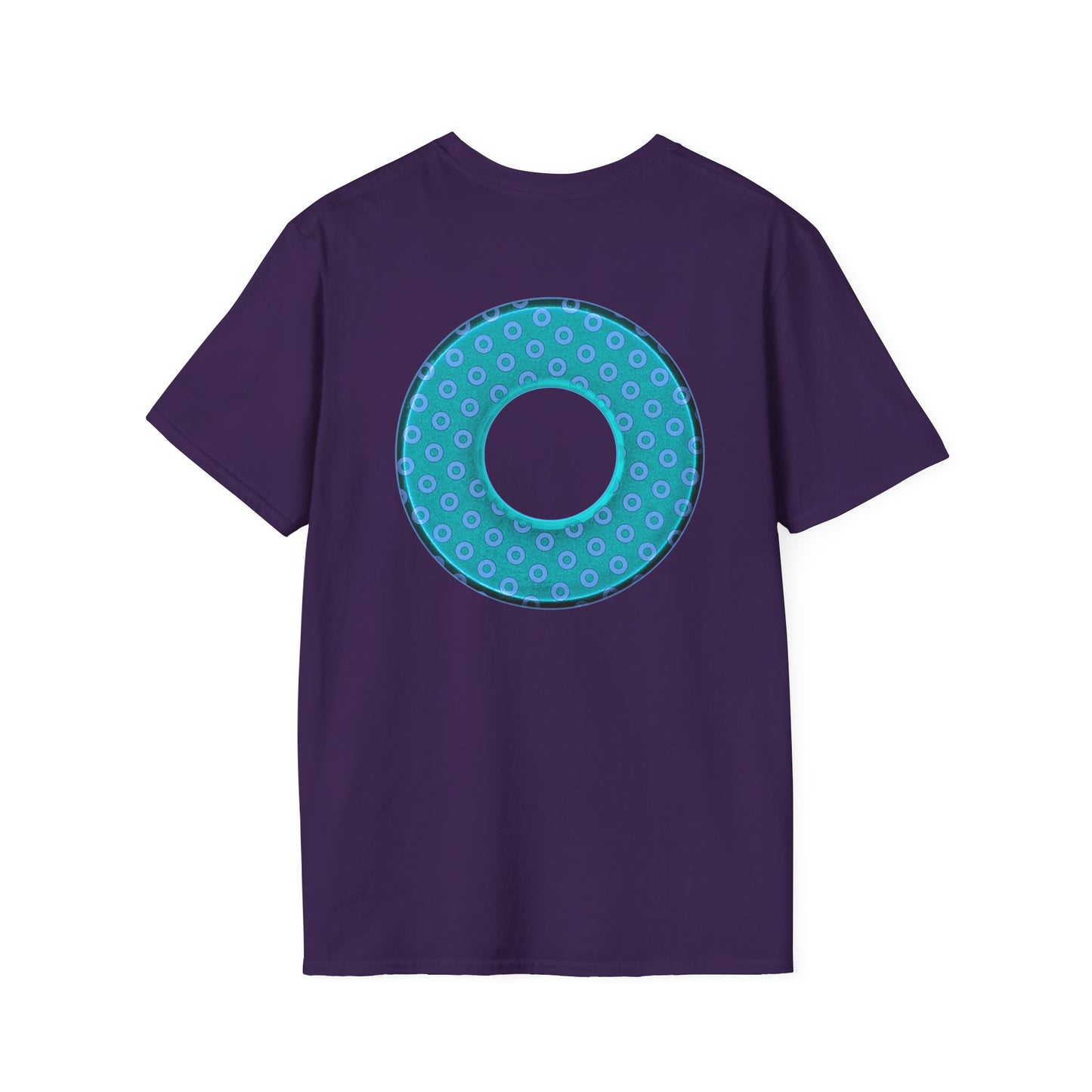 Plain Donuts/Unisex Soft-Style - "Plain Electric Paradoxical Donuts" - light teal/purple donuts