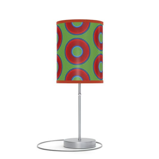 Lumpy Accent Lamps - red vivid donuts w/light green background