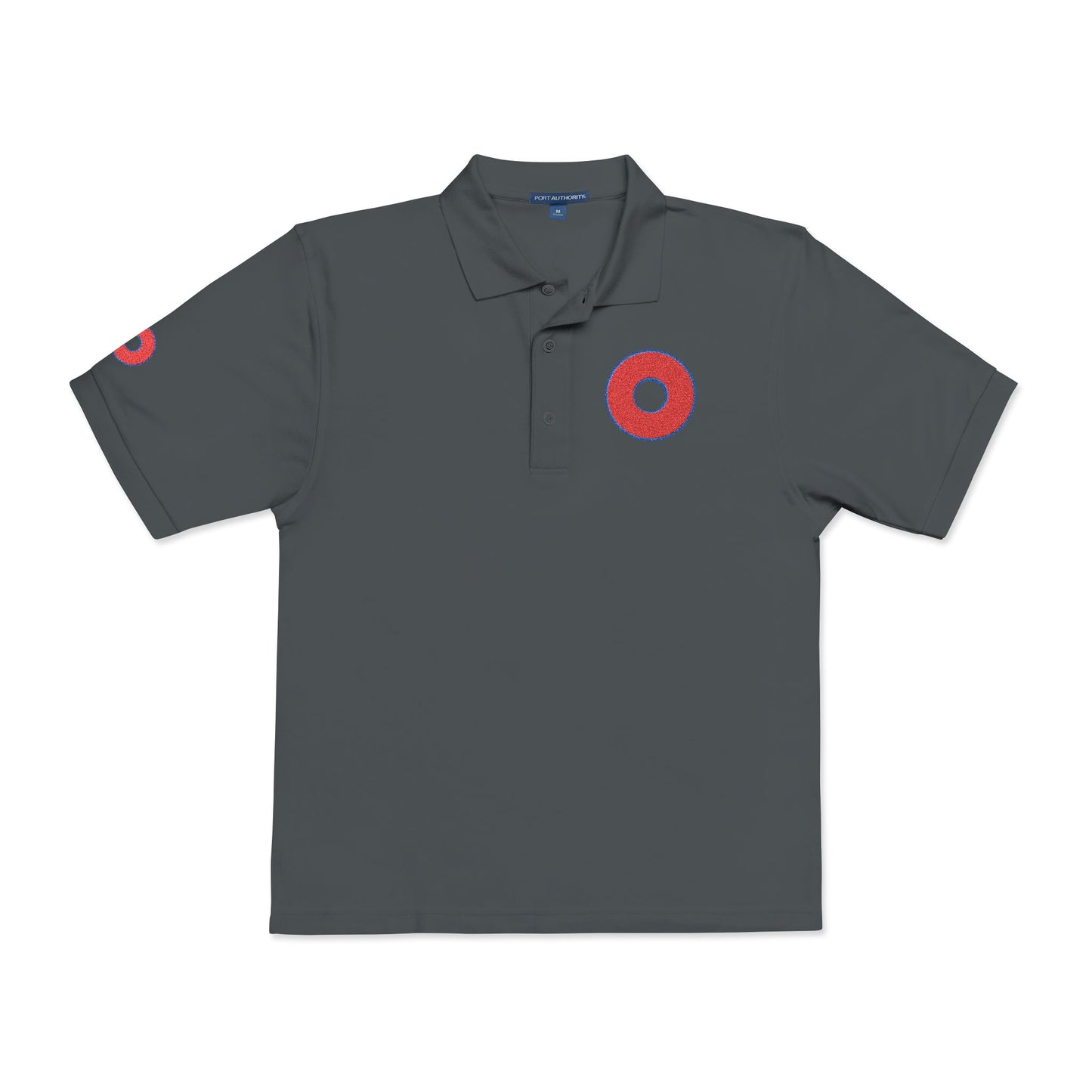 Embroidered Lumpy Donut Polo - w/red outlined donut [unisex]