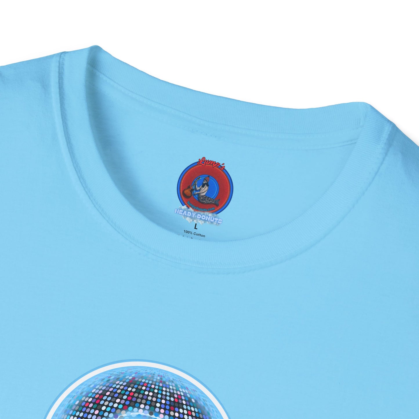 Classic Donut Tee - Unisex Soft-Style - "Microdot Donut" - light blue pixilated donut