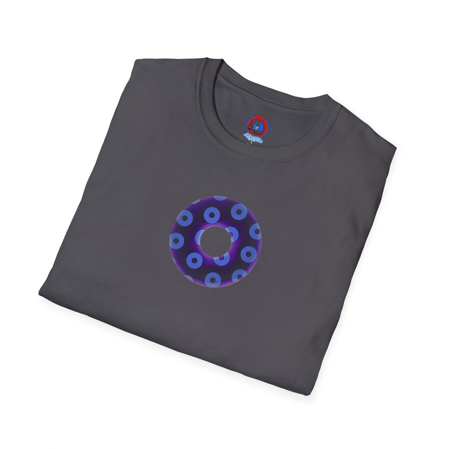 Plain Donuts/Unisex Soft-Style - "Plain Blimpy Paradoxical Donuts" - dark purple/Carolina blue donuts