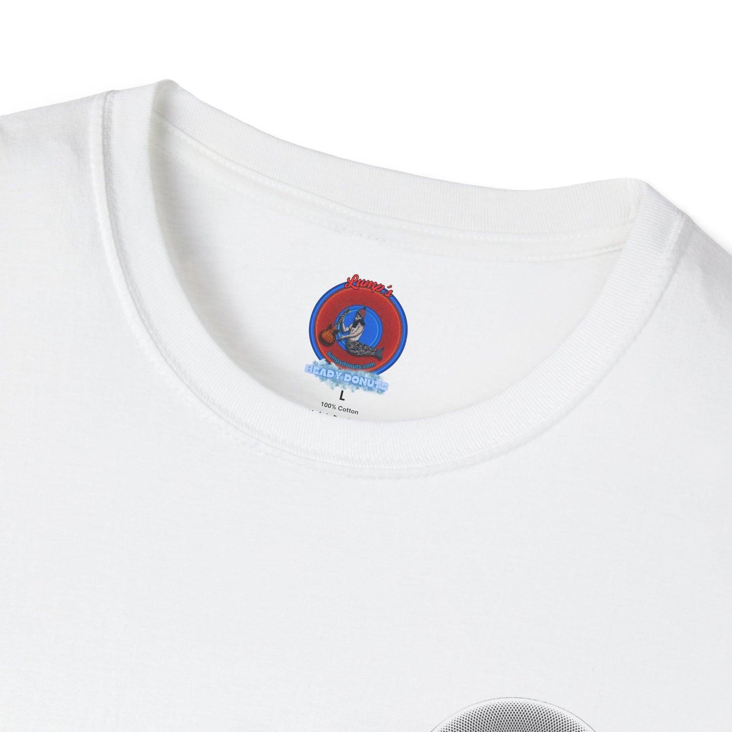 Classic Donut Tee - Unisex Soft-Style - "If I'm Swimming By" - variant 1 - white - textured donut